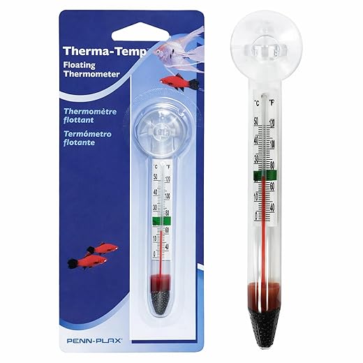 PENN-PLAX Therma-Temp Floating Aquarium Thermometer – Mercury Free – Safe for Freshwater and Saltwater Fish