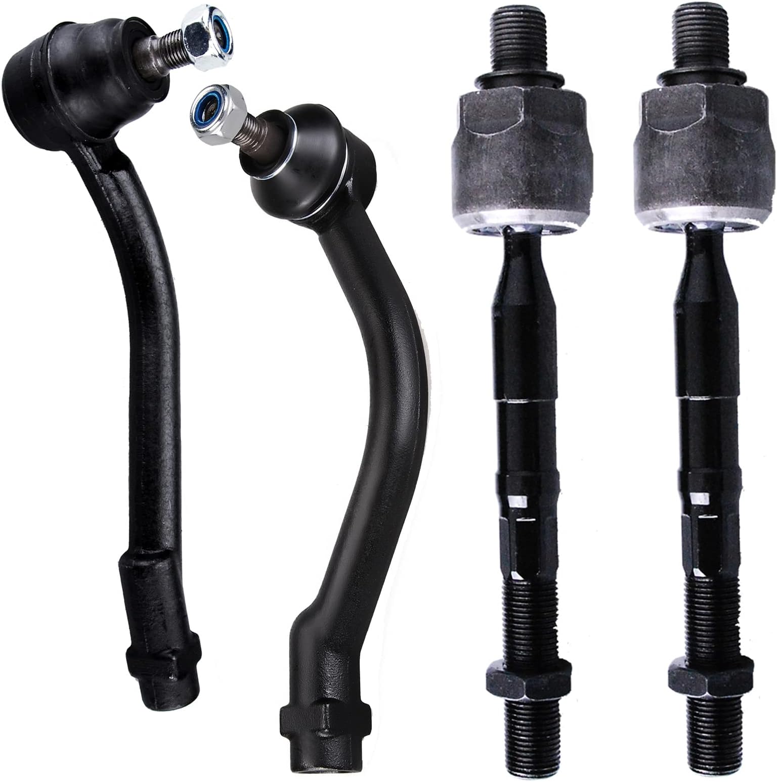 4PC Steering Tie Rod Ends, Front Inner and Outer Tie Rod Ends FITS for Hyundai Santa Fe 2007-2012, for Kia Sorento 2011-2013, EV800231 ES800035 ES800055 Front Suspension Tie Rod End 4pc Set