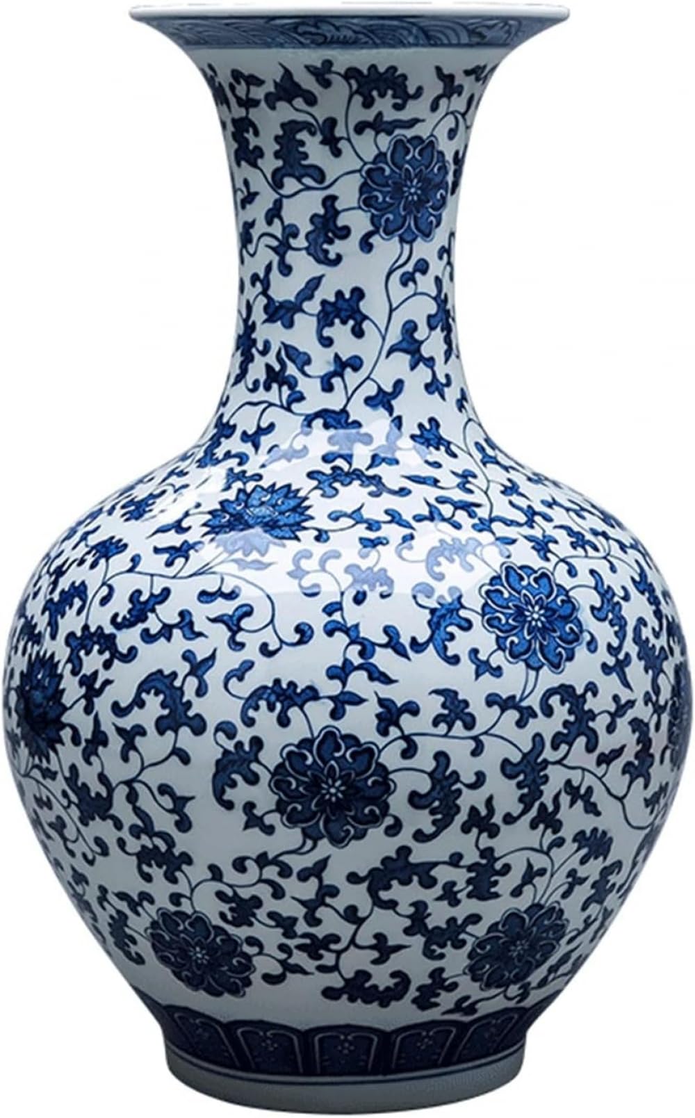 asdchZen Vase Blue And White Porcelain Vases Vase Ceramic Vase Porcelain Flower Vase Chinese Retro Hand-Painted Rough Pottery Vases Home -A:High 56 Cm-A:High 56 Cm,One Color-A:High 56 cm