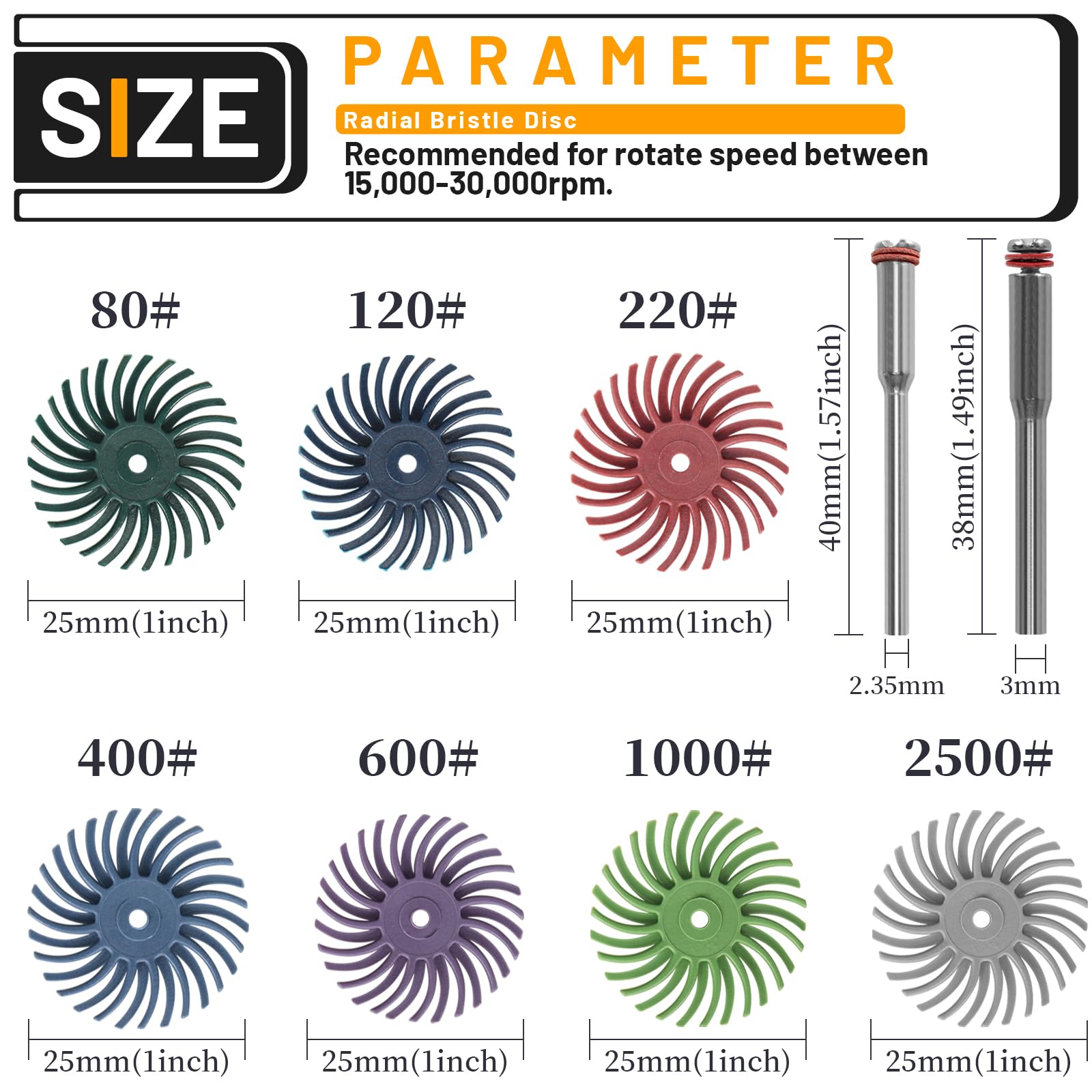 Radial Bristle Discs - 76 Pcs for Polishing Metal & Wood -2
