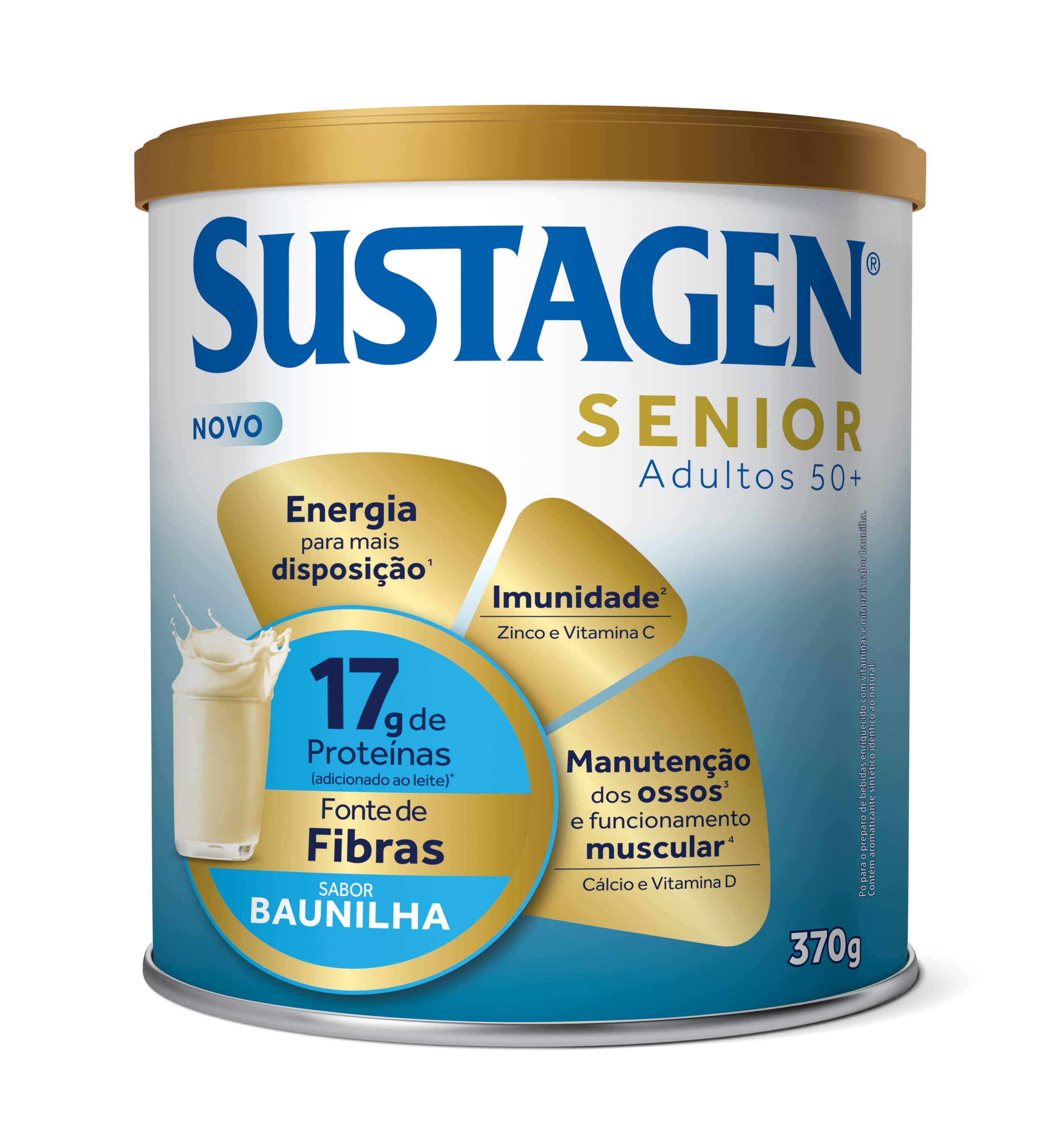 Sustagen: para que serve e como tomar (Kids, Adulto e Senior)-radardasaude 1 Sustagen Senior Complemento Alimentar 50+ Sabor Baunilha Lata 370g