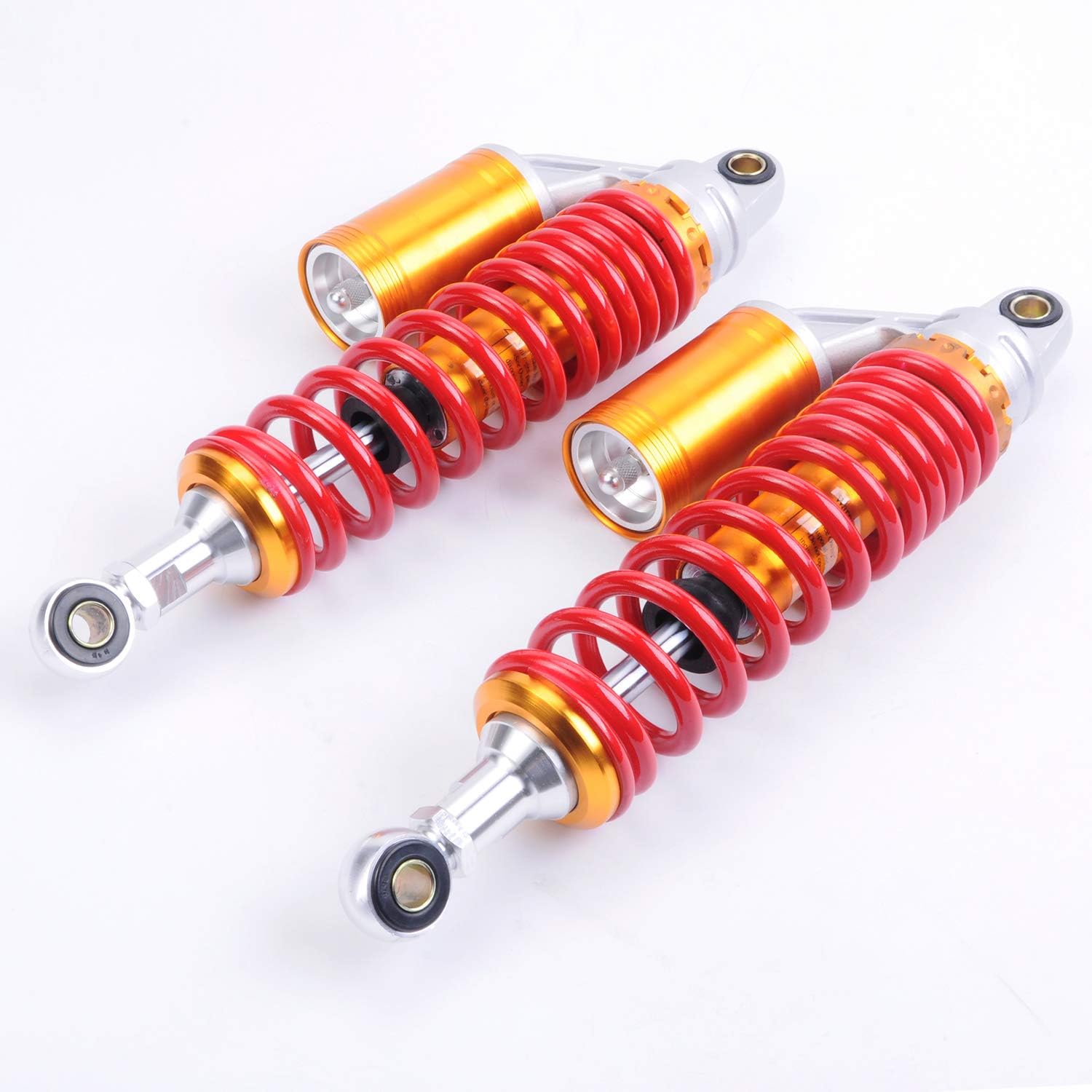 Liquor Pair Shock Absorbers 380MM 15 inch for Motorcycle Replacement Round Ends After Market Fit for Scooter ATV Go Kart Quad Dirt Sport Bikes