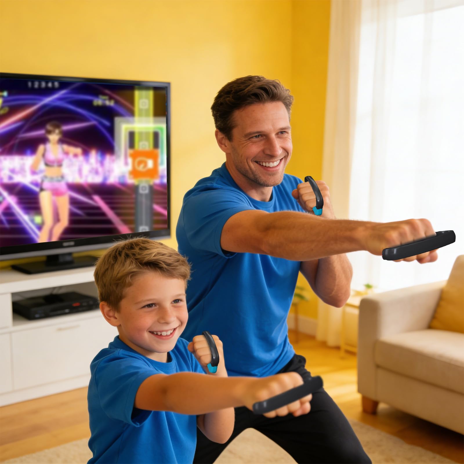 ECHZOVE Impugnatura per Switch Fitness Boxe, Maniglia per Nintendo Switch Boxing - 2 confezioni (nero)