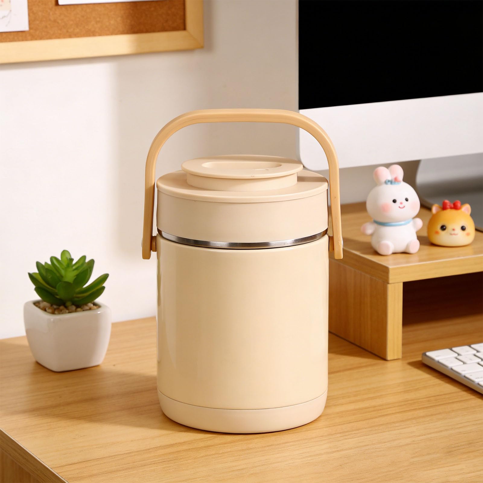 Scatola Pranzo Riscaldabile USB Portatile, 1.6L Pentola Interna in | Cottura a Vapore Senza Acqua, Coperchio Ermetico Antigoccia, Mantiene il Calore a 60°C, Compatto per il Tragitto quotidiano.