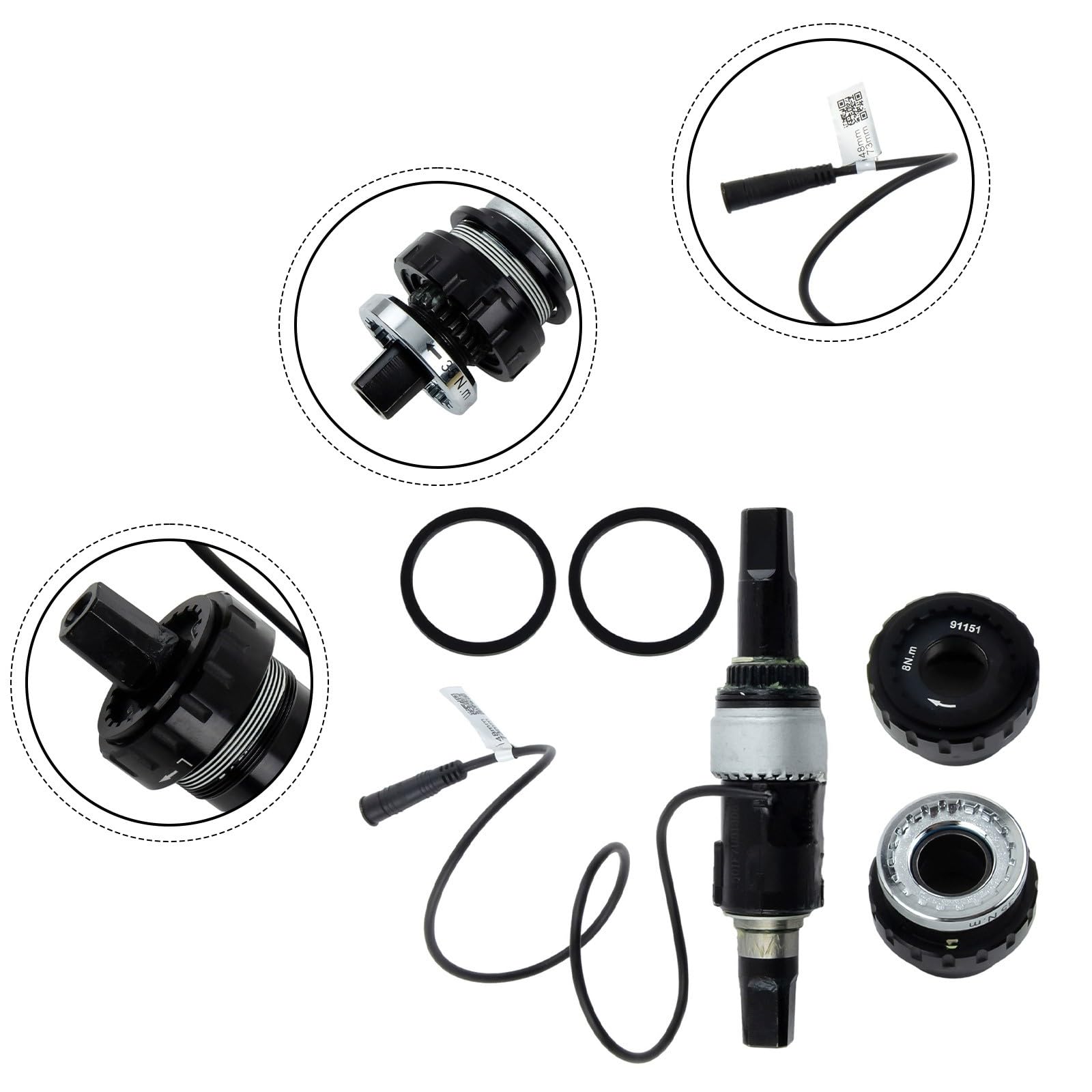 Drehmomentsensor für Bafang Antriebsmotor, 73 mm Tretlager, Stahlachse mit 6-poligem Kabel, E-Bike Power Assist Ersatzteil SR PA231.32.ST.C