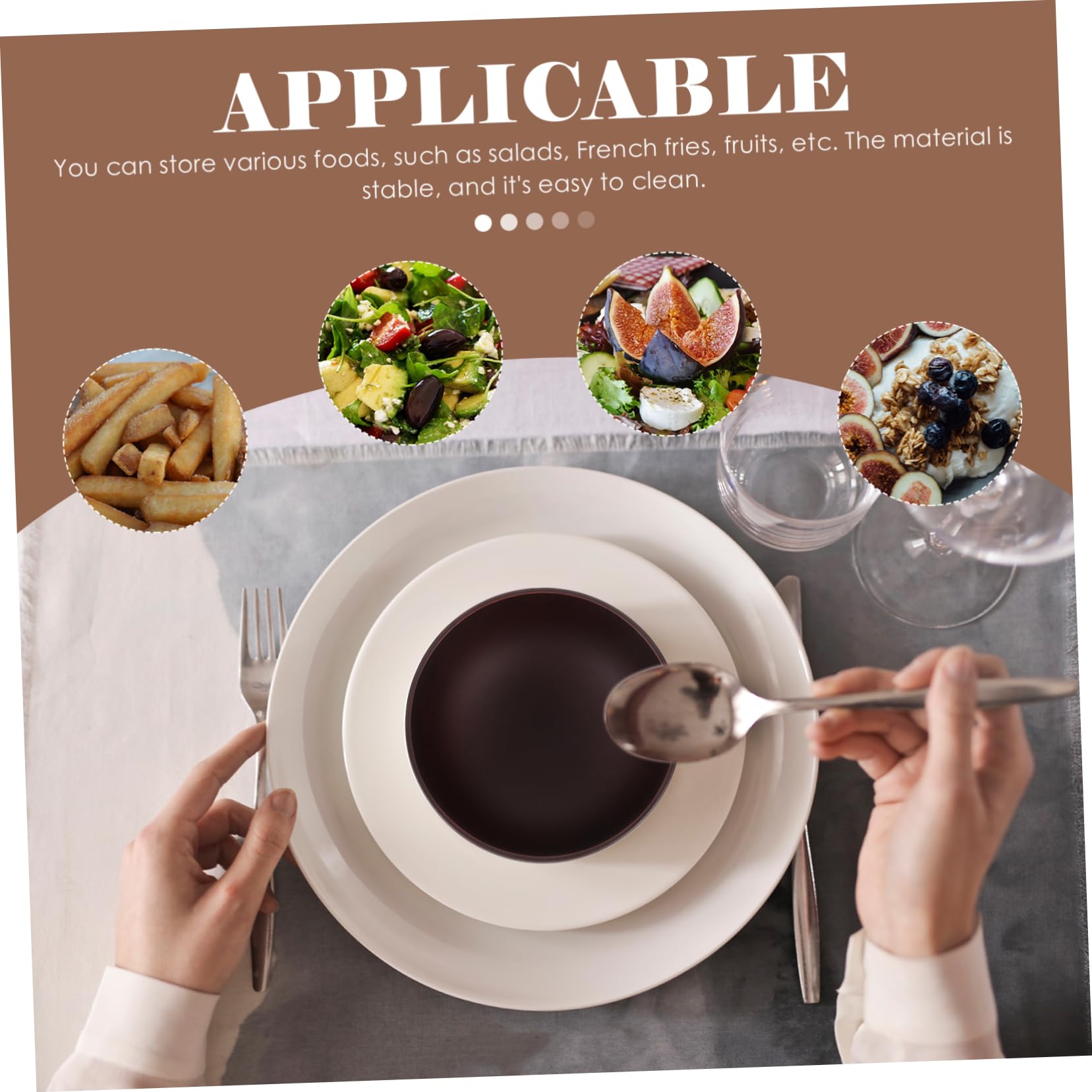 Gatuida 3piezas Bol De Madera Tallado De Acacia Para Ensaladas Sopas y Frutas Contenedor De Comida Natural y Ecológico Para Hogar