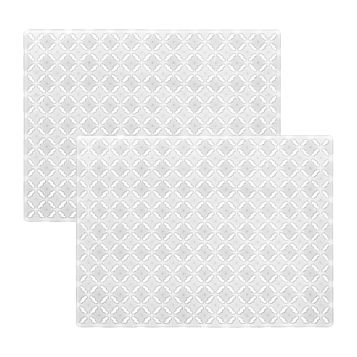 Sink Mat FOCCTS 2Pcs Kitchen Sink Protector Mat for Ceramic/Stainless Steel Sinks, Cut to Size Draining Mat 30 x 40cm (Clear)