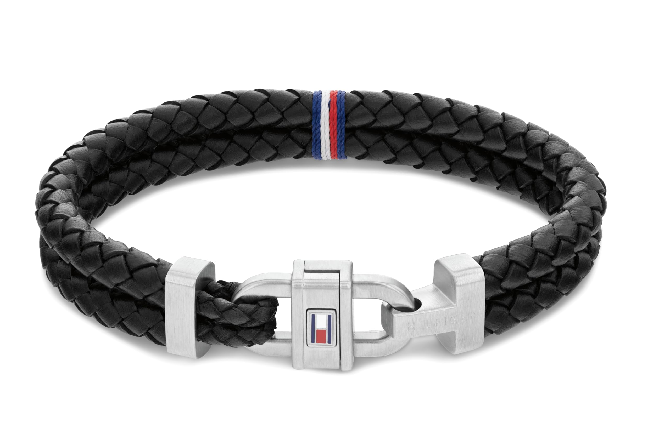 Tommy Hilfiger Men's Black Leather Bracelet
