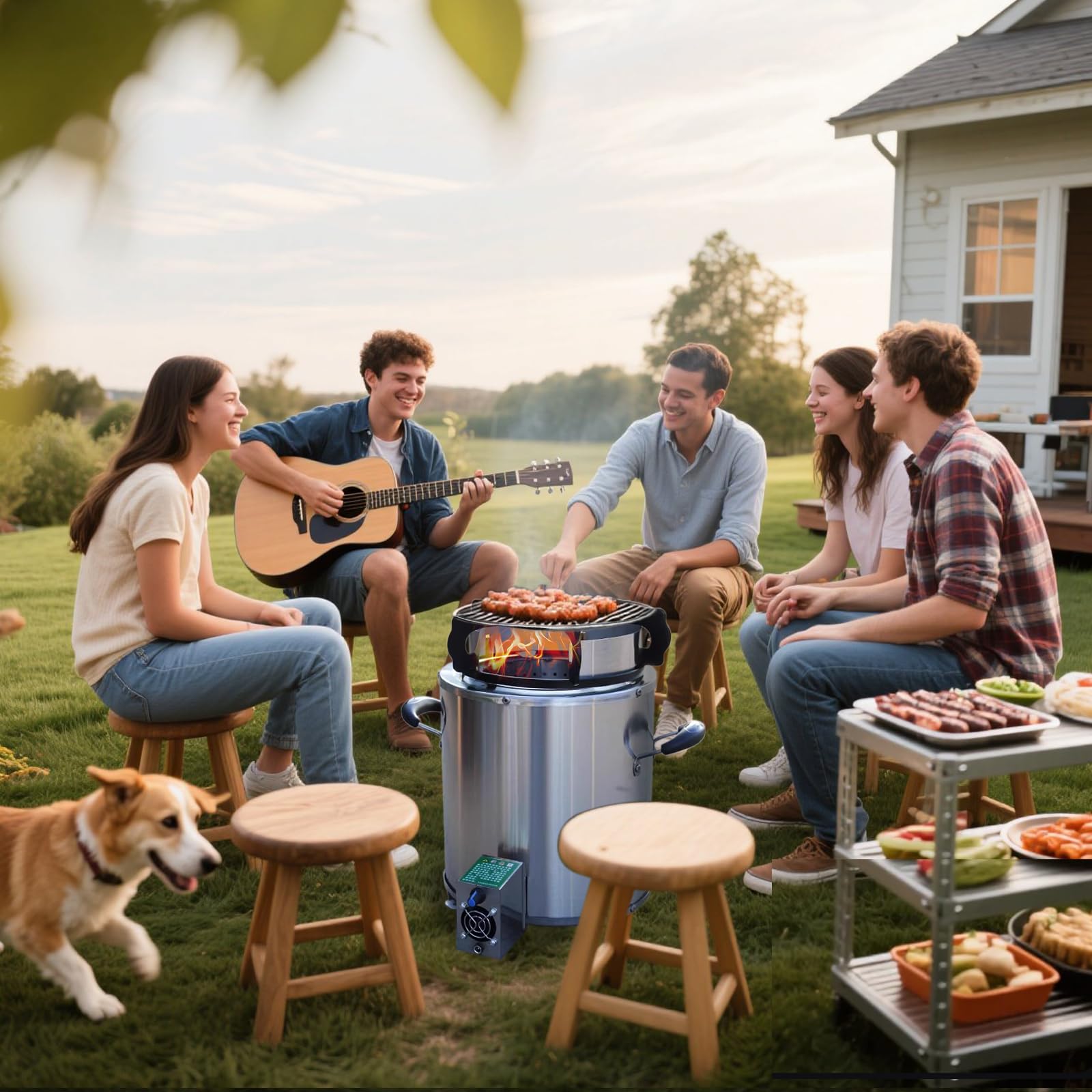 Tragbarer Holzofen Campingherde Edelstahl Holzkocher Zeltofen Gartenofen Outdoor Kochen Tent Stove Zeltheizung für Camping im Zelt und Gartenaktivitäten