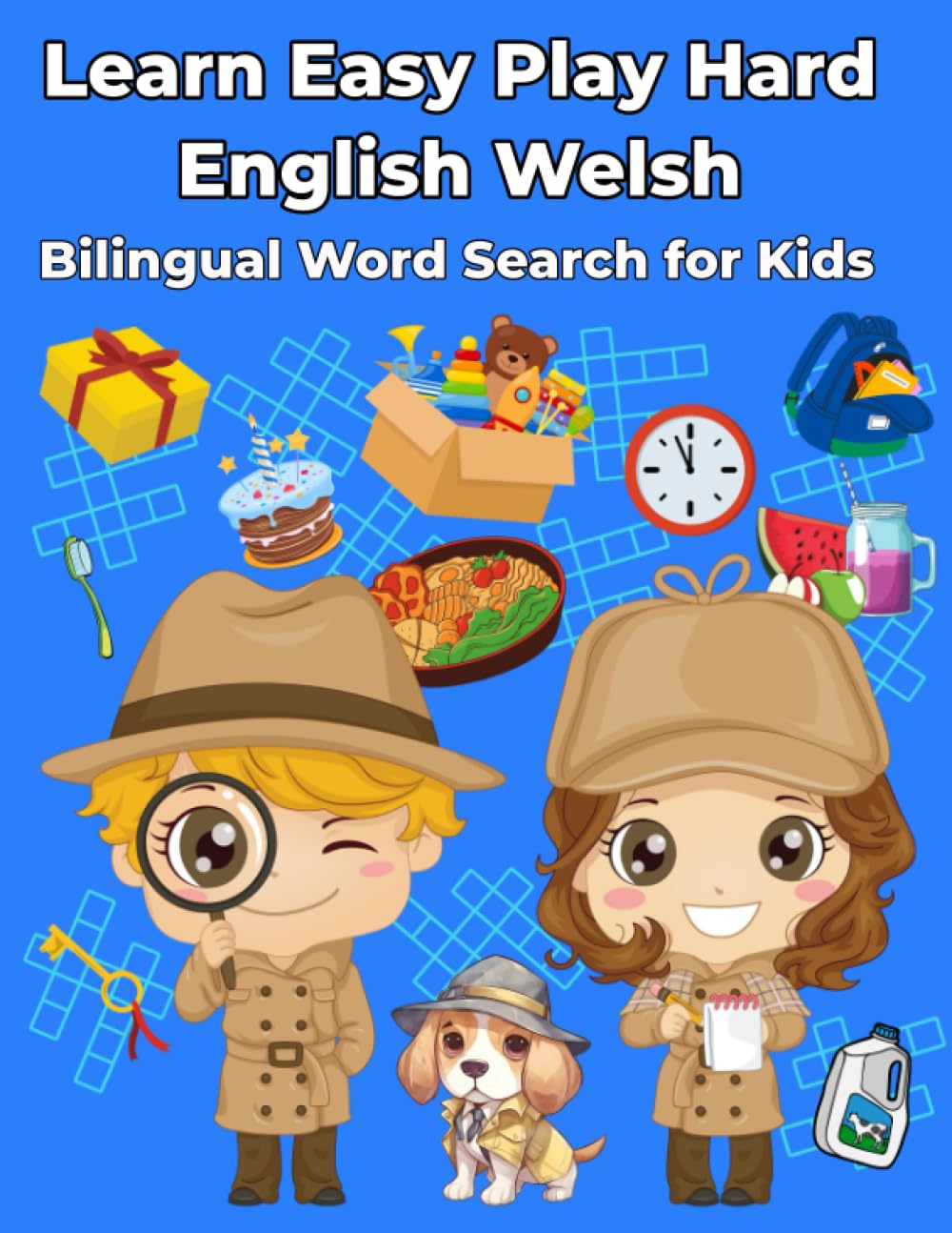 Learn Easy Play Hard English Welsh Bilingual Word Search for Kids