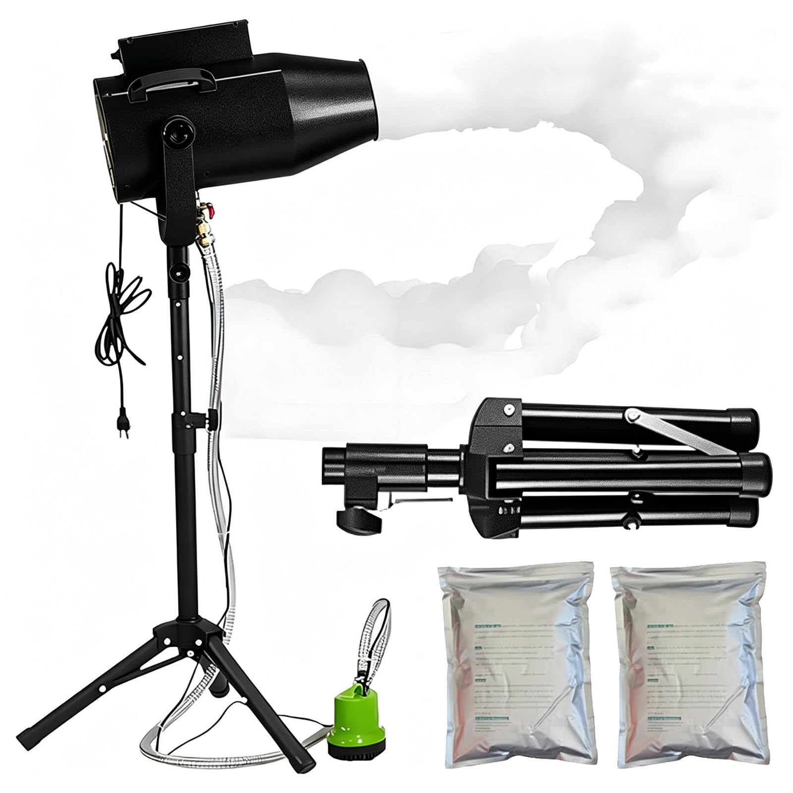 Eastnmythet Professional 1000W Foam Party Machine with Adjustable Tripod & Water Pump - Stage Foam Maker Bubble Machine for Outdoor Pools, Birthdays Events Black