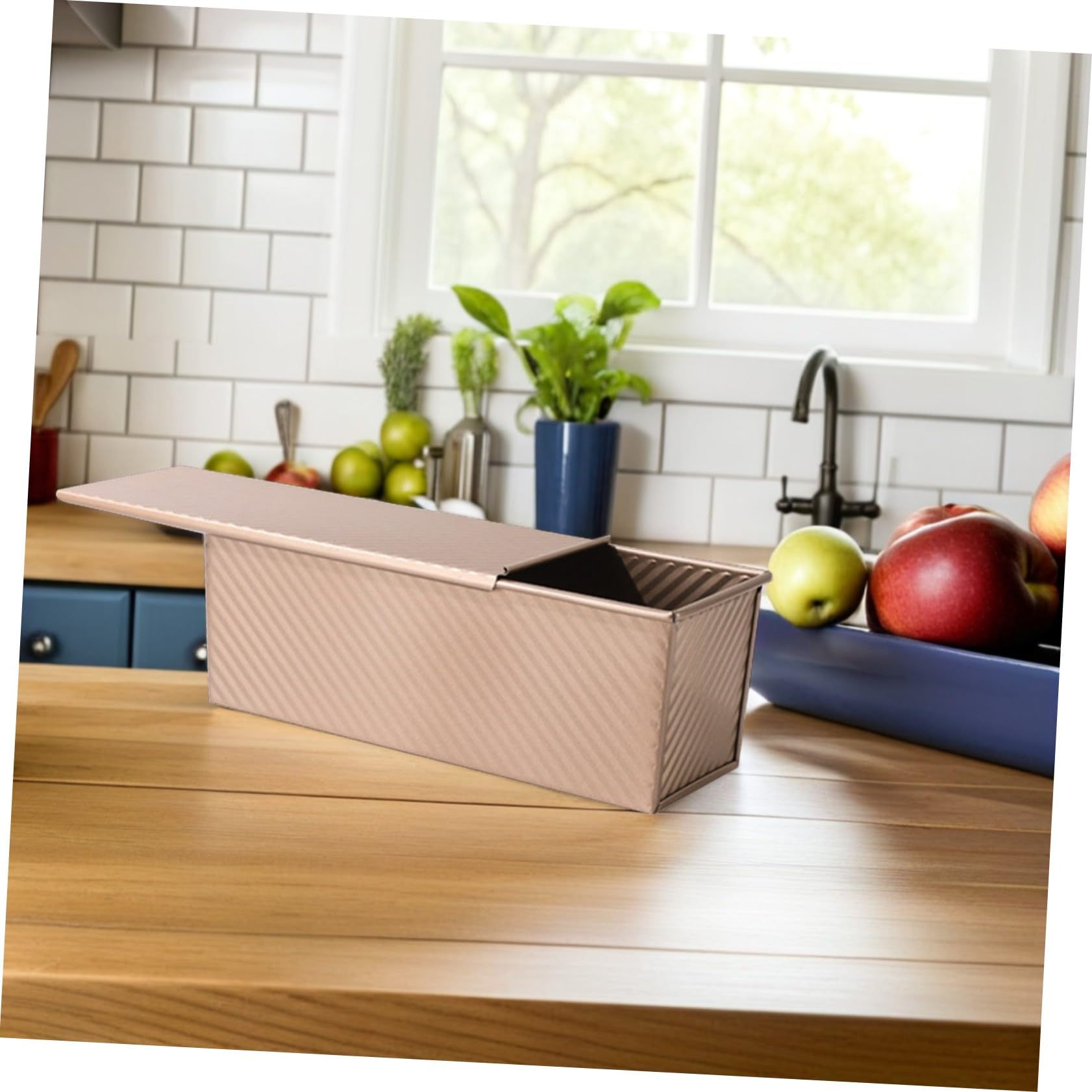 COLLBATH Caja de Tostadas de Acero al Carbono con Tapa para Pan Molde para Hornear Casa para Panadería