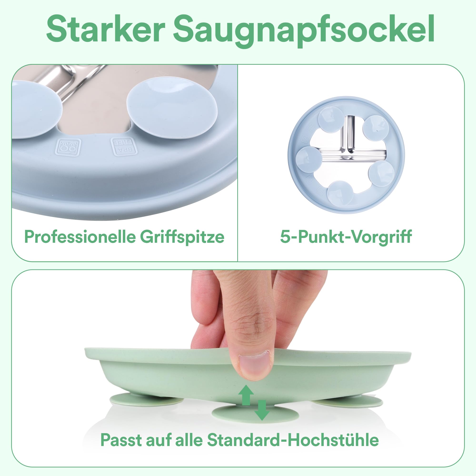 Assiettes à Ventouse Pour Bébé En Silicone YOUNGER BEBE Avec