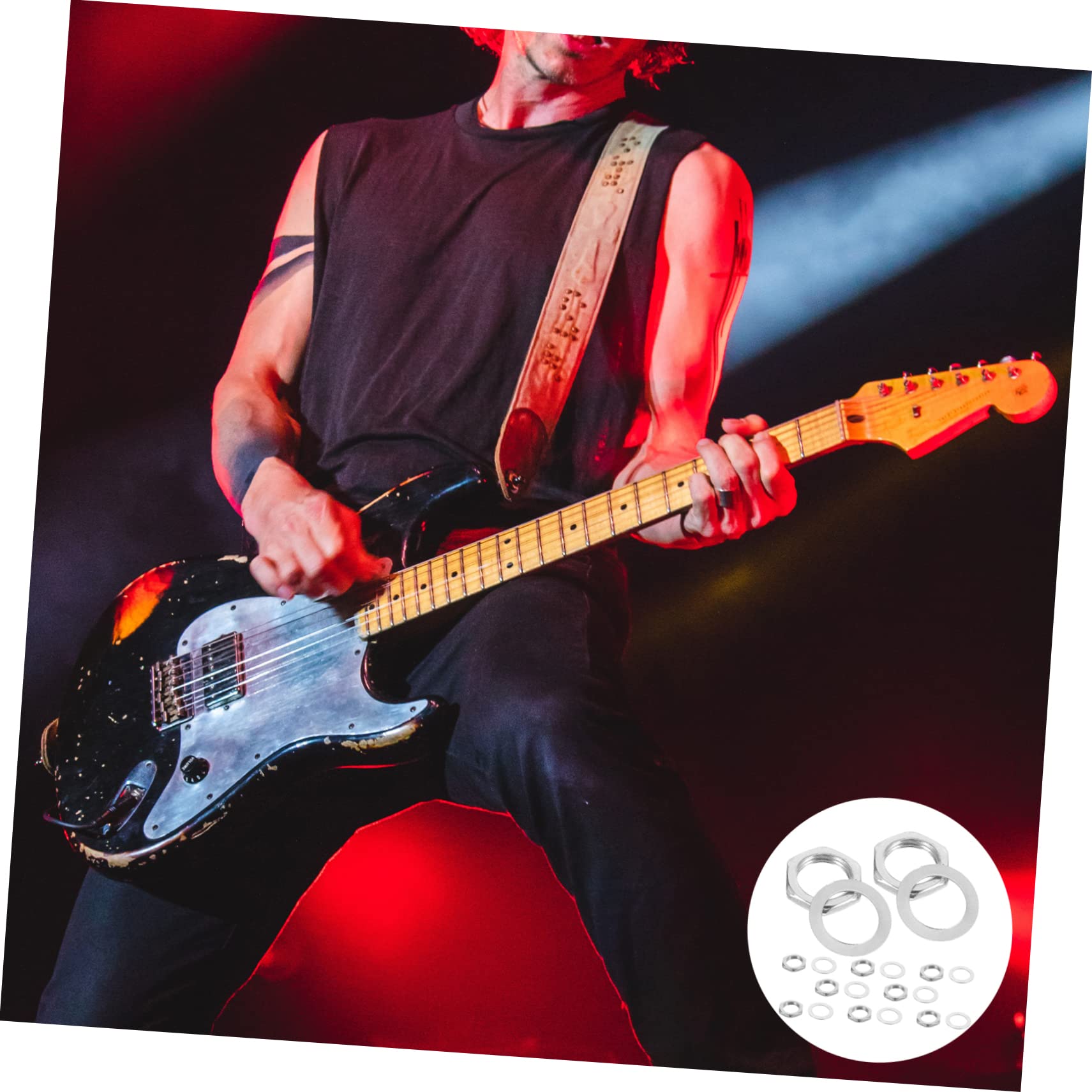 CIMAXIC Guitar Hardware Set 10 Pieces Nut Screws Hexagonal Heads for Electric Guitar