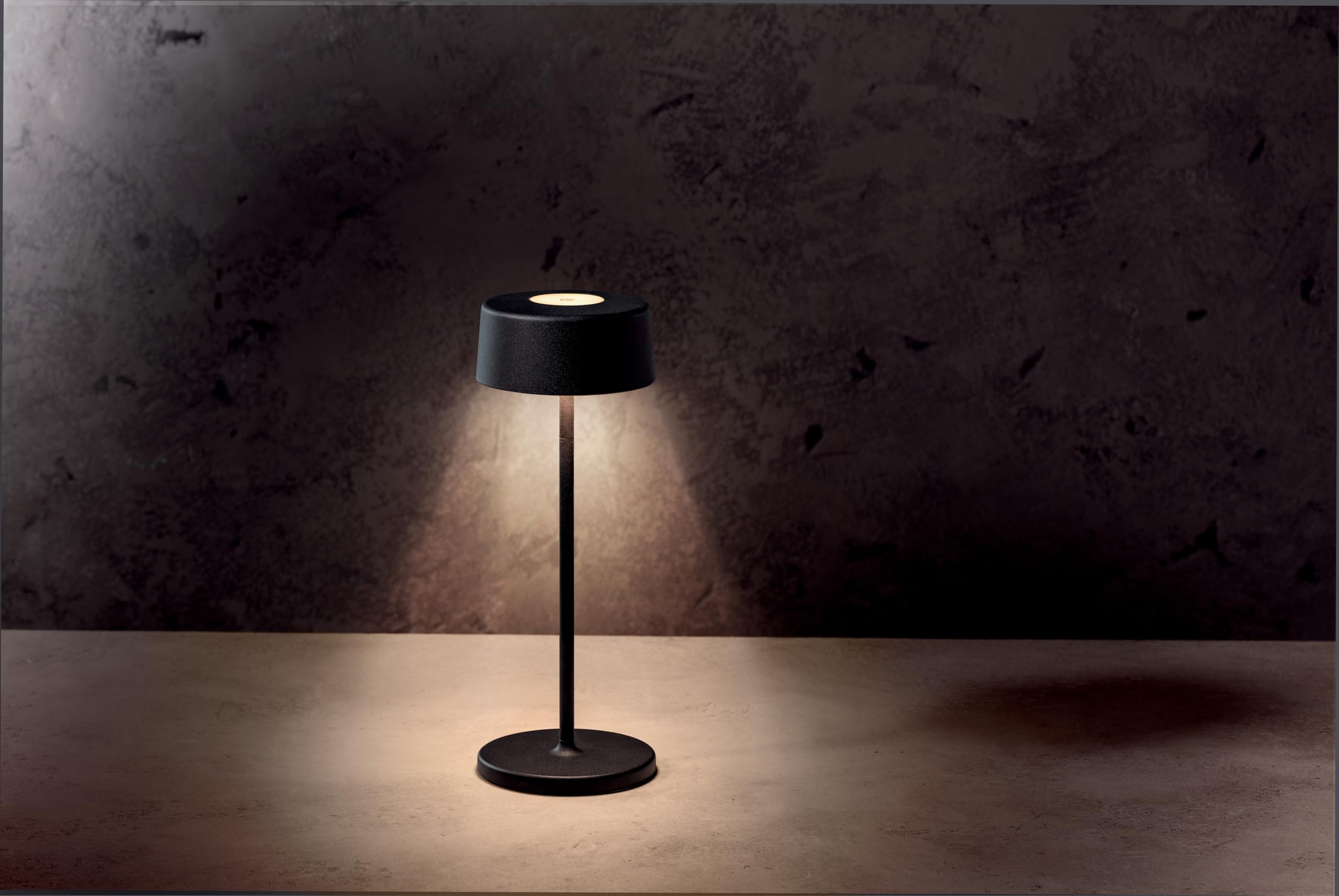 Tescoma 906944 Lampada da Tavolo LED senza fili, 3 Temperature luce, nera