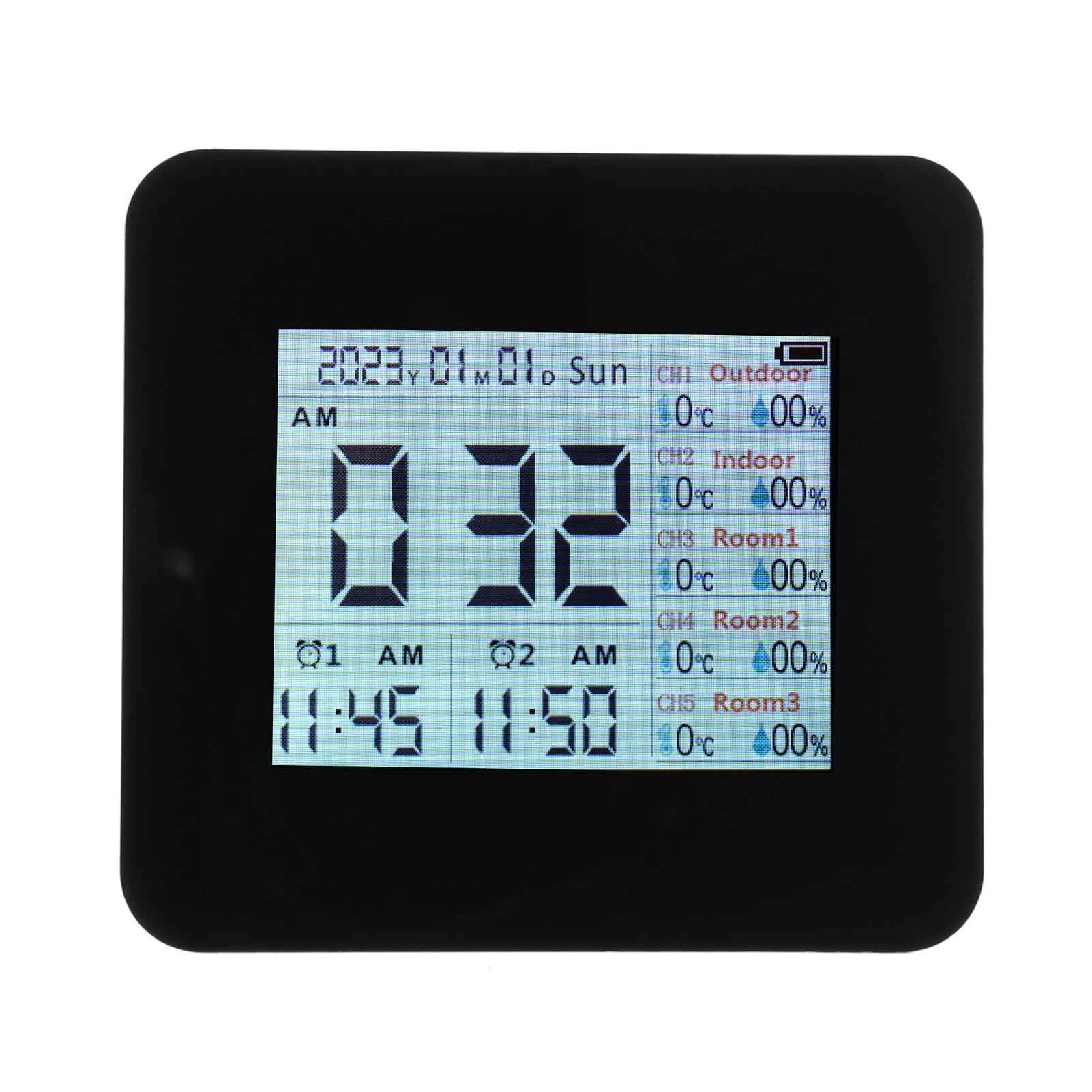 Digitales Hygrometer, Innen- und Außenthermometer, 13-in-1, multifunktionales kabelloses Temperaturmessgerät für den Heimgebrauch (5 Pcs Sensors)