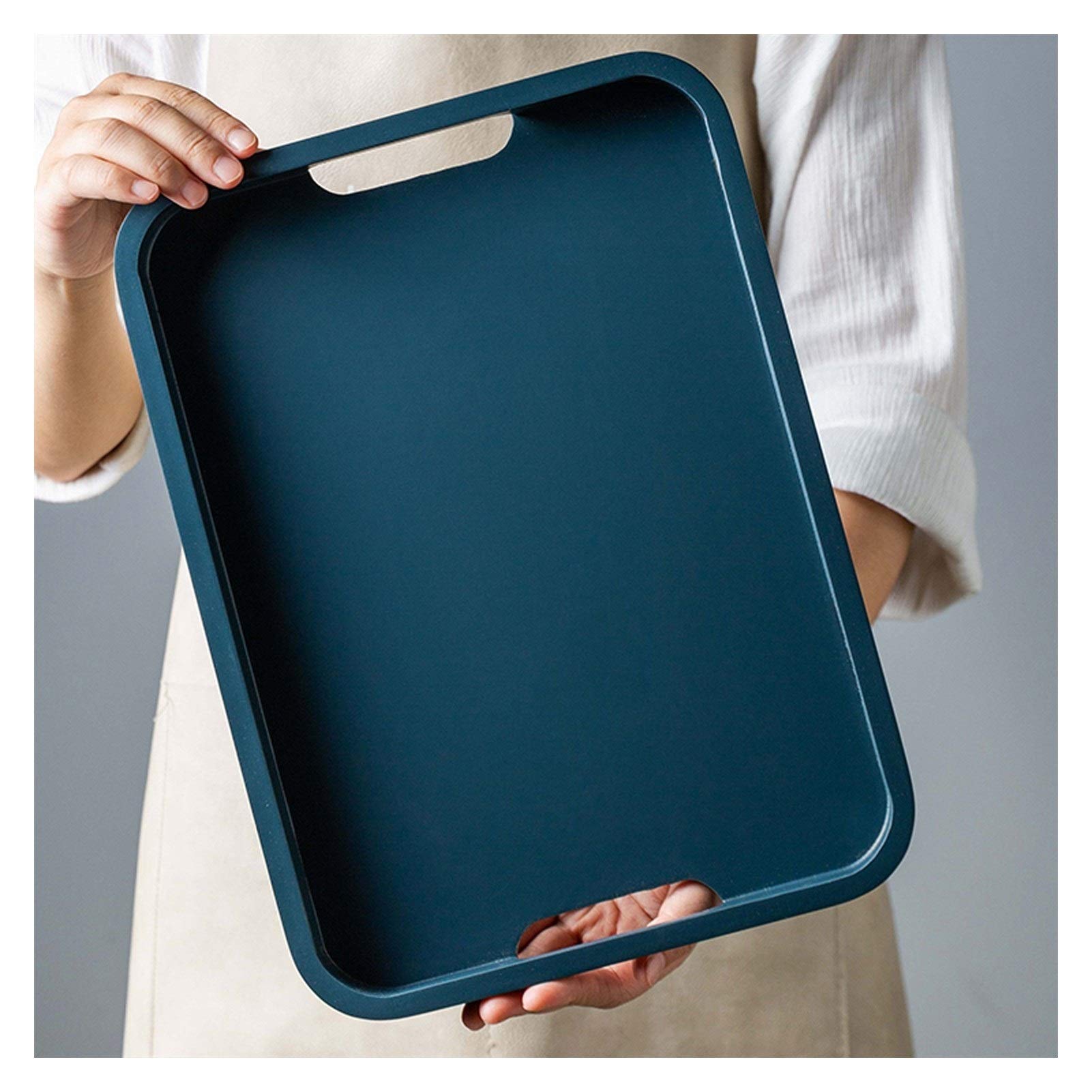 Plateau de service moderne en bambou avec poignées pour dîner, thé, petit déjeuner ou bar, décoration élégante et fonctionnelle pour toutes les occasions