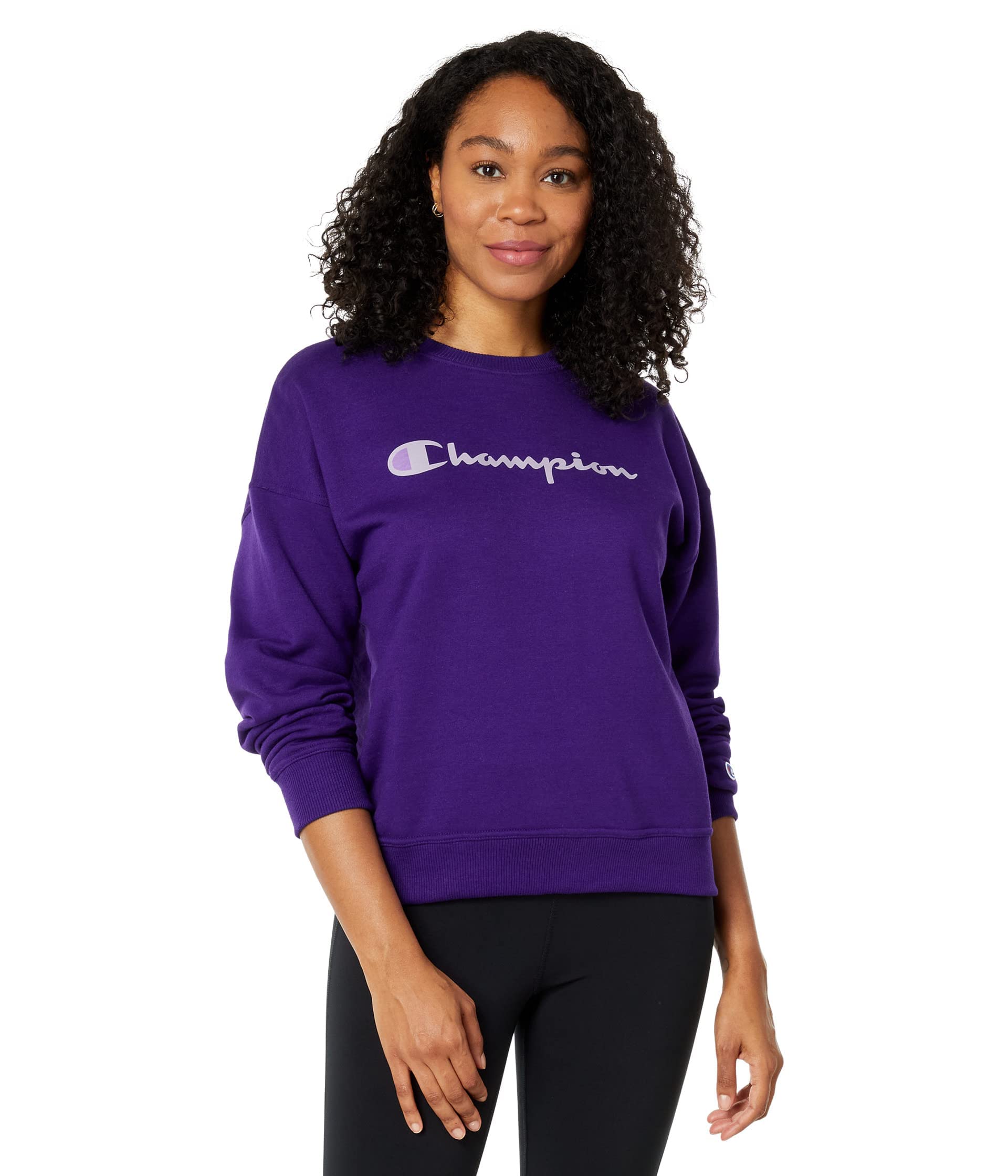 Neck Sweatshirt Champion Sweater Light Purple Yellow Champion