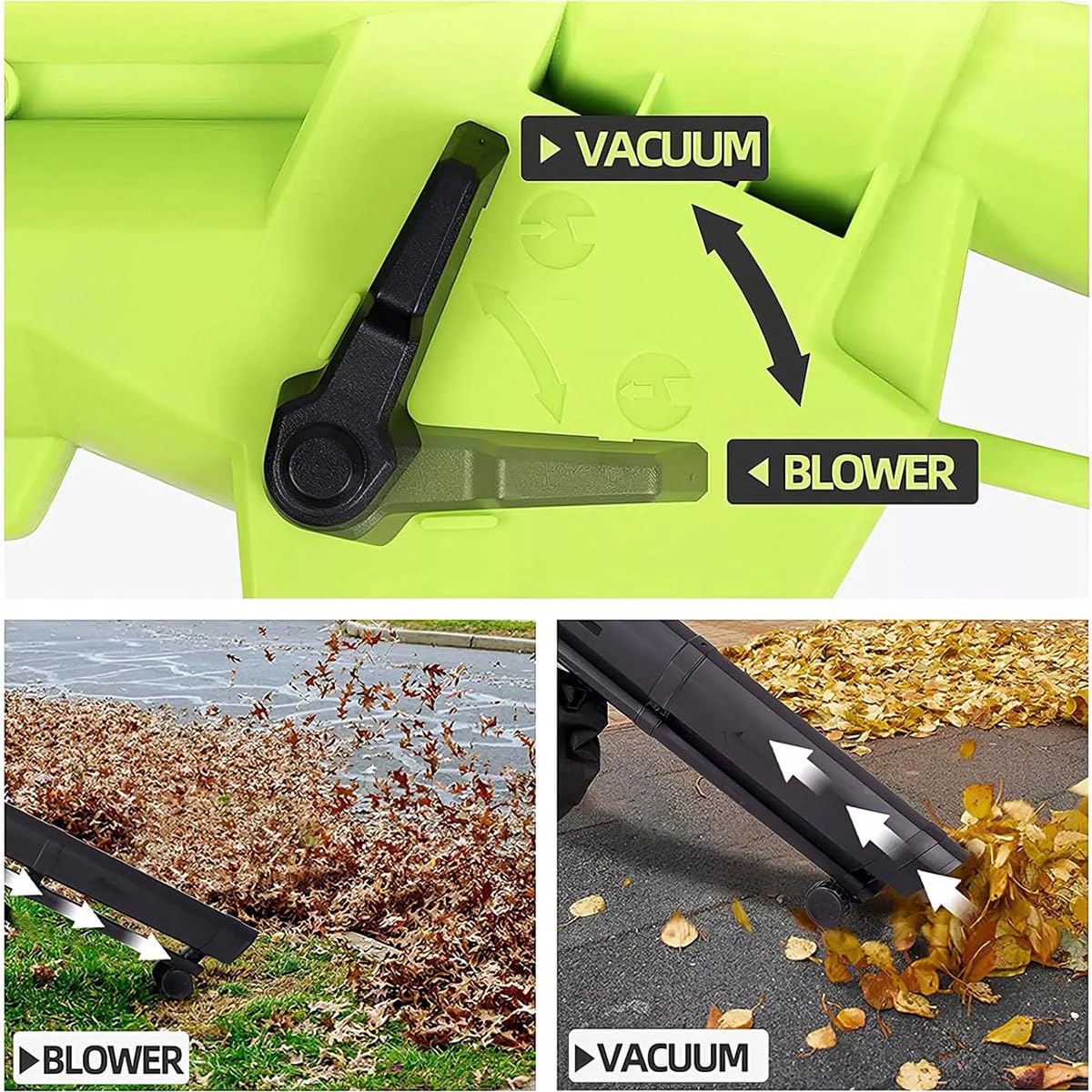 Soplador de hojas al vacío, aspiradora de jardín de 3000 W y trituradora con bolsa de recogida de arena de hojas de 40 l, adecuado para jardín y paisajismo