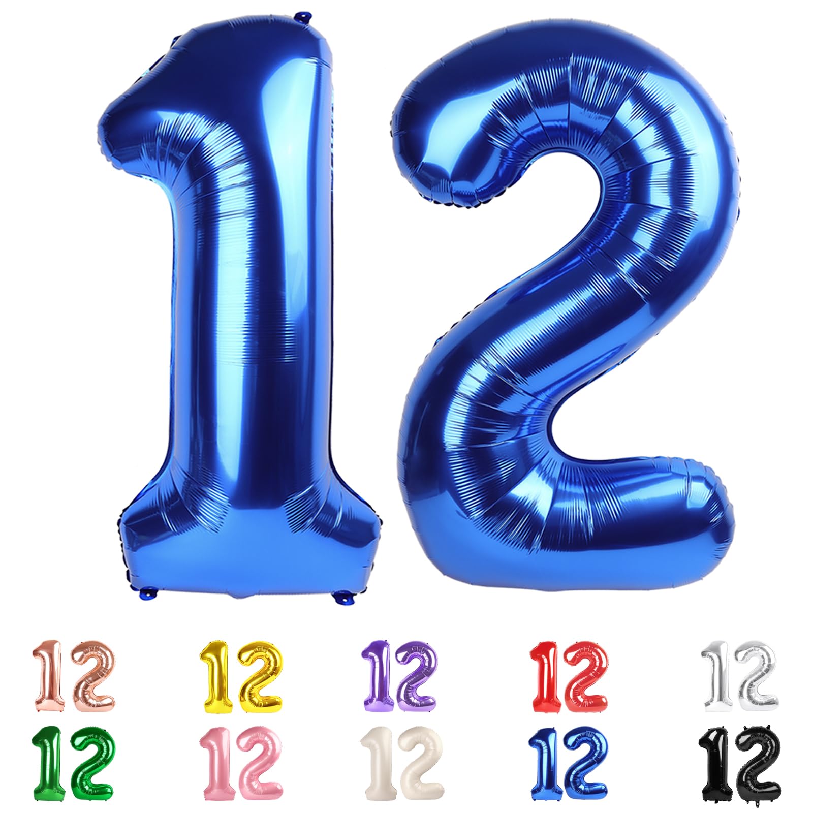 12 Balloons Number, 21 Balloons, 12th Dark Blue Party Decorations 40 In Big 21st for Girl Boys Engagement, Wedding, Celebration Party, Graduations,