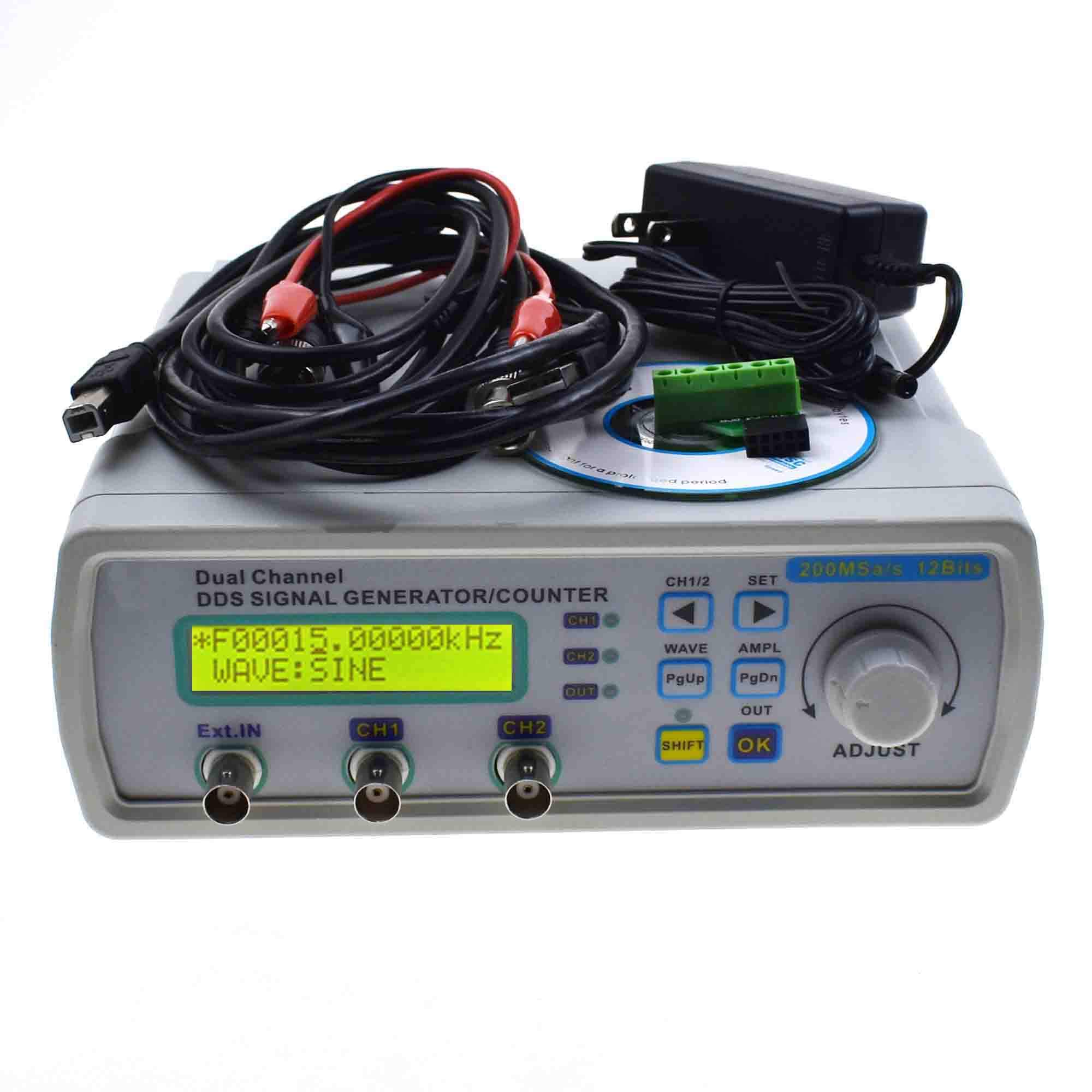 Reland Sun MHS-5200A 6M 12M 20M 25M DUAL Channel DDS Signe Fit For Square Wave Triangle Waveal Generator Arbitrary Waveform Cymometer USB TTL Port PC Software (12M)