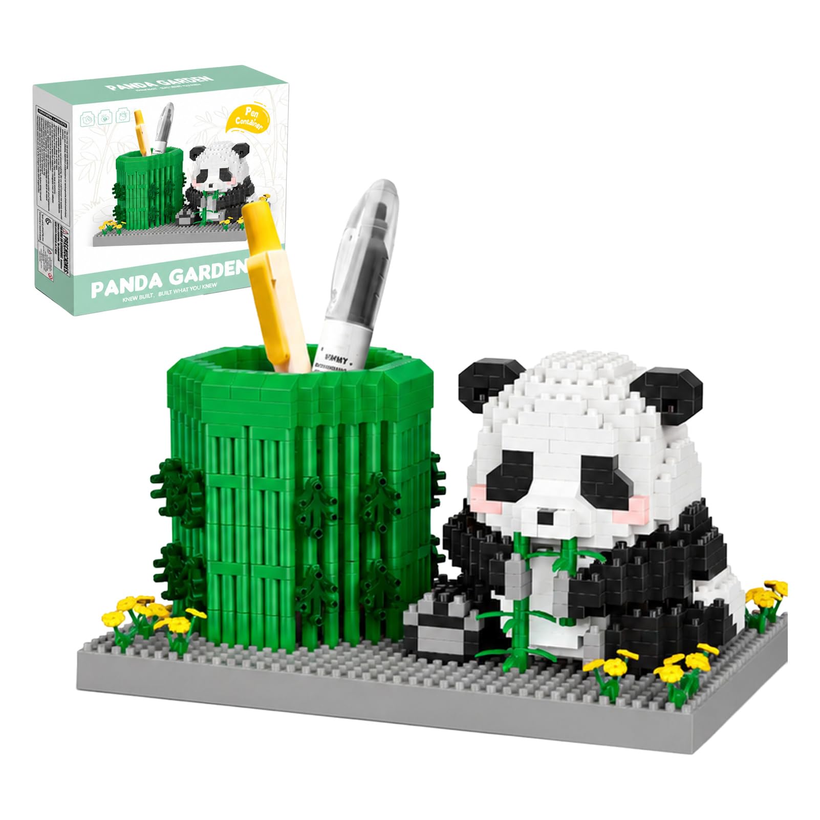 Panda Pen Holder Micro Mini Building Blocks Set for Adults Teens