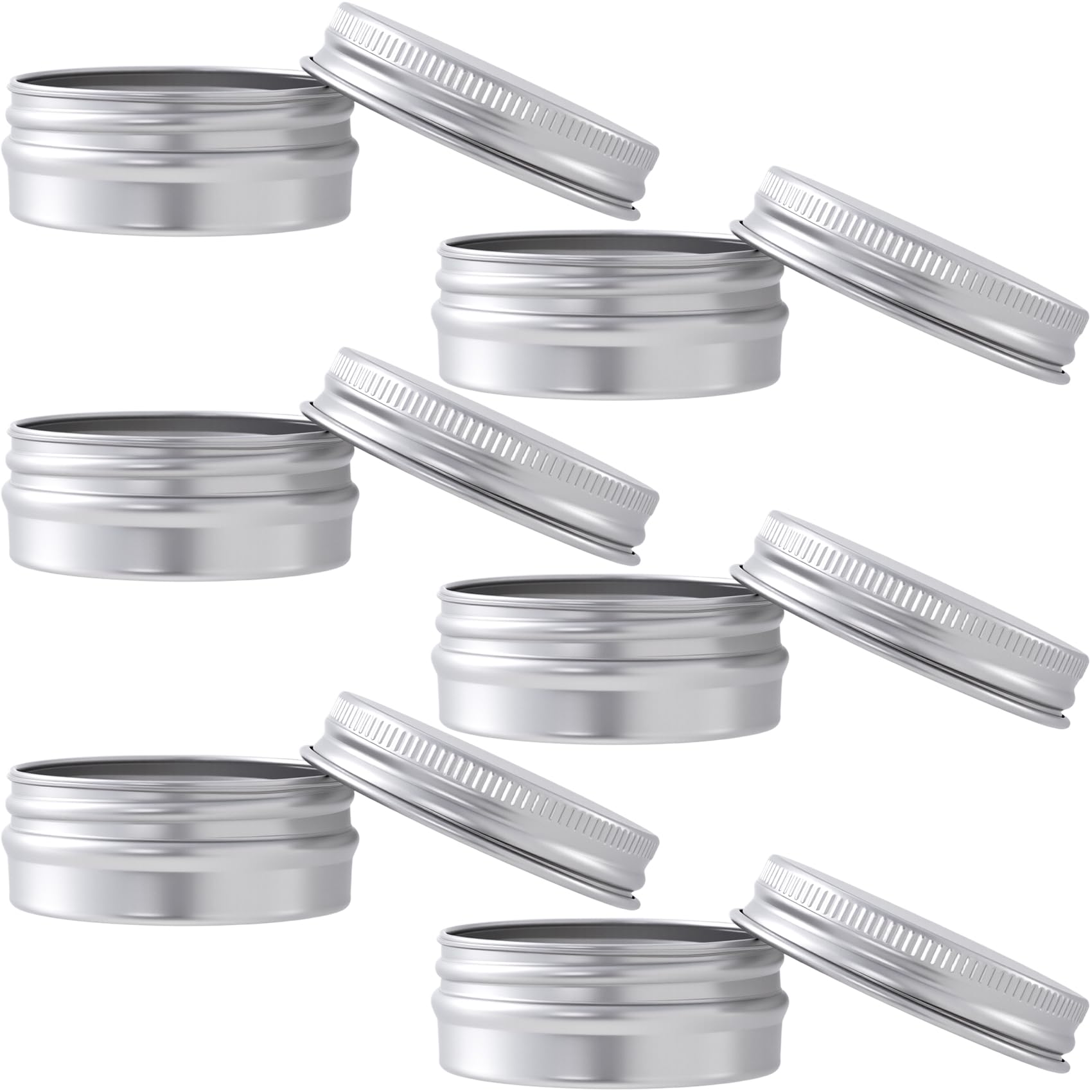 SmallCat 6 Pack 0.5 Ounce Small Tins with Lids, Tin Containers with Lids, Metal Aluminum Salve Tins, 15ML Metal Tin, Round Lip Balm Tin for Cream,