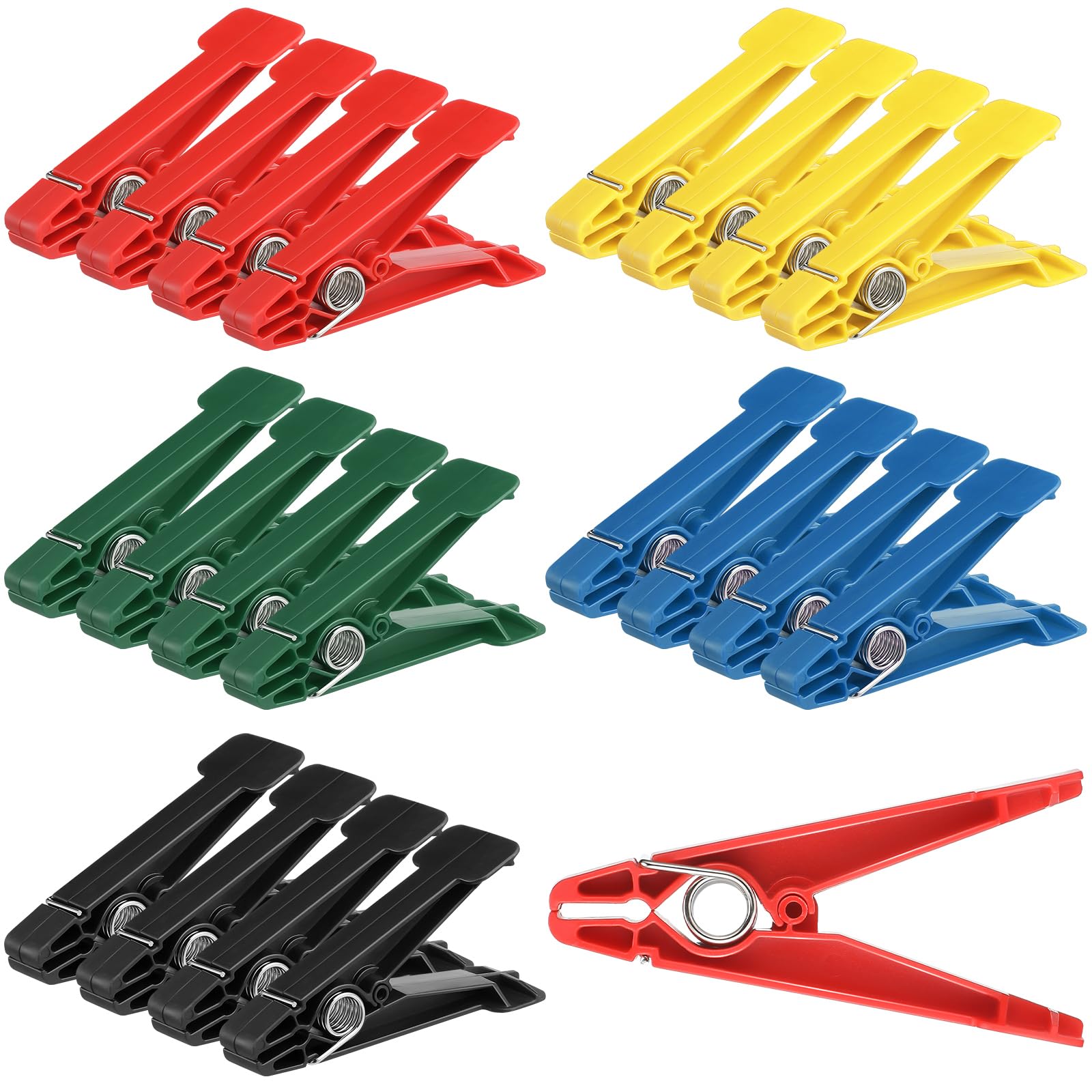 LEIFIDE Graded Pinch Pin Exerciser for Finger and Thumb Strengthening - Pinch Clips for Conditioning Grip Strength Trainer, Assorted Colors (20 Pcs)