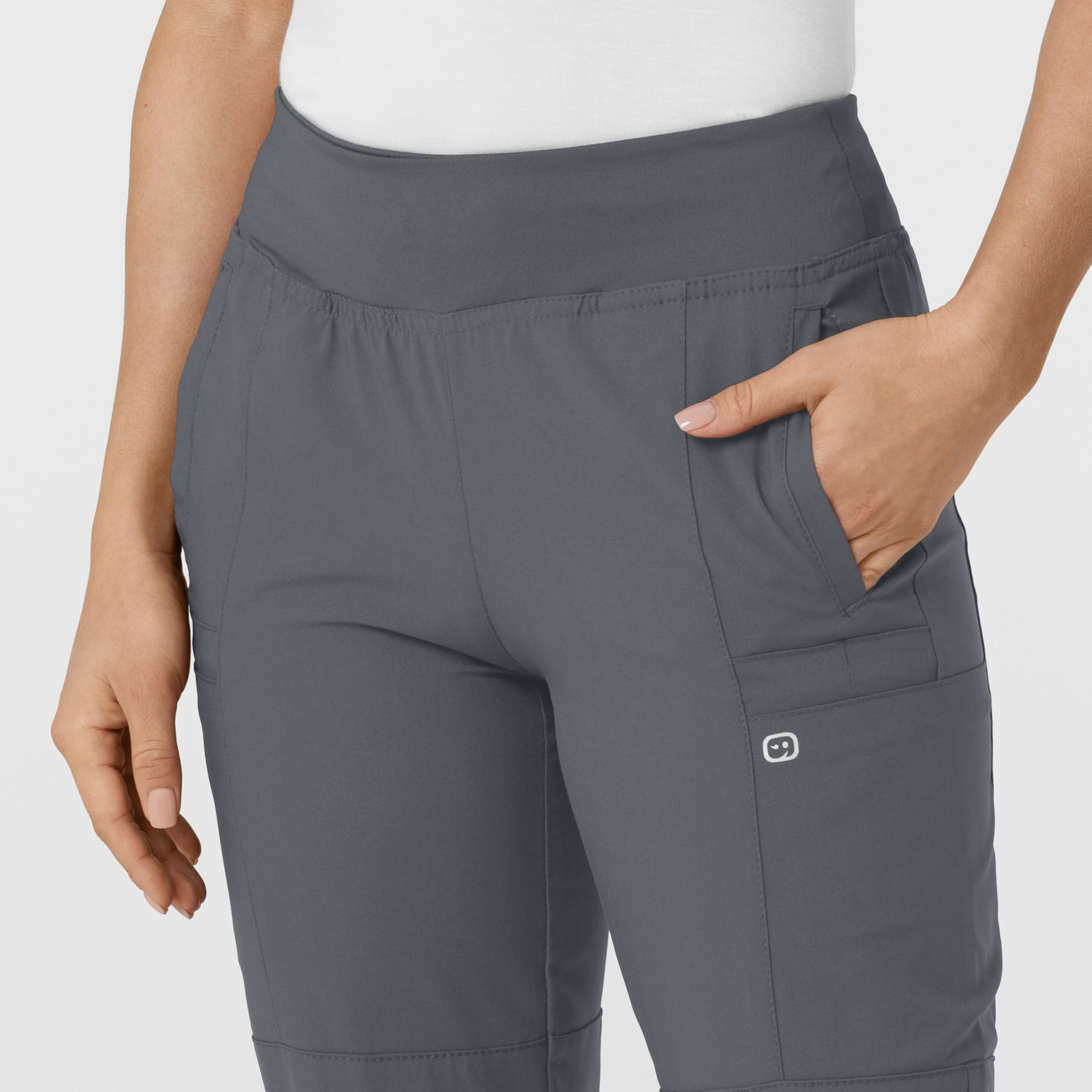 WonderWink 5555TXPEWT2TX W123 Pantalón de chándal para mujer, cintura cómoda, peltre, alto extendido, tamaño 2 X