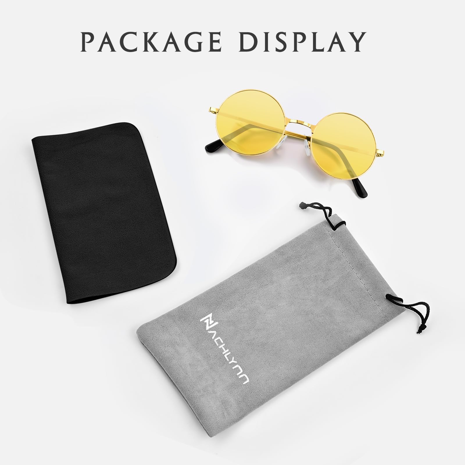 NACHLYNN Okrągłe hipisowskie okulary przeciwsłoneczne metalowe obramowanie koło hipisowskie okulary ochrona UV380 lata 70. okulary przeciwsłoneczne dla mężczyzn kobiet na imprezę