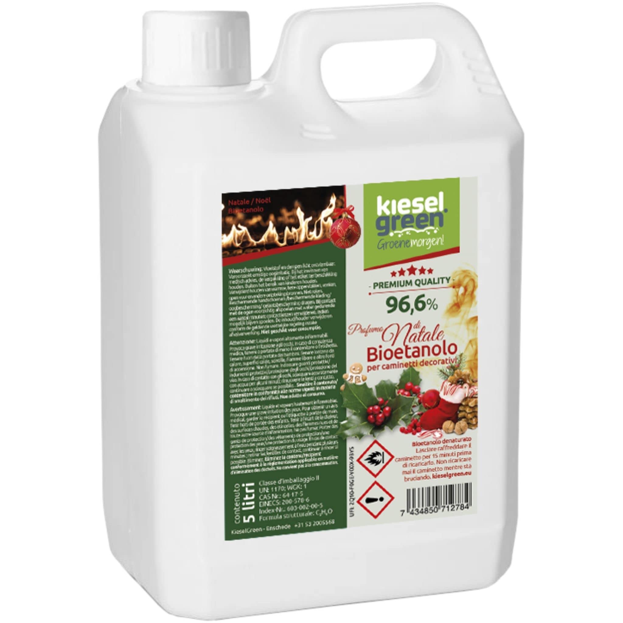 Bioetanolo Profumato 5 Litri Per Camini Da Interno – Fragranza Rosa - Prodotto Biologico UE - 5