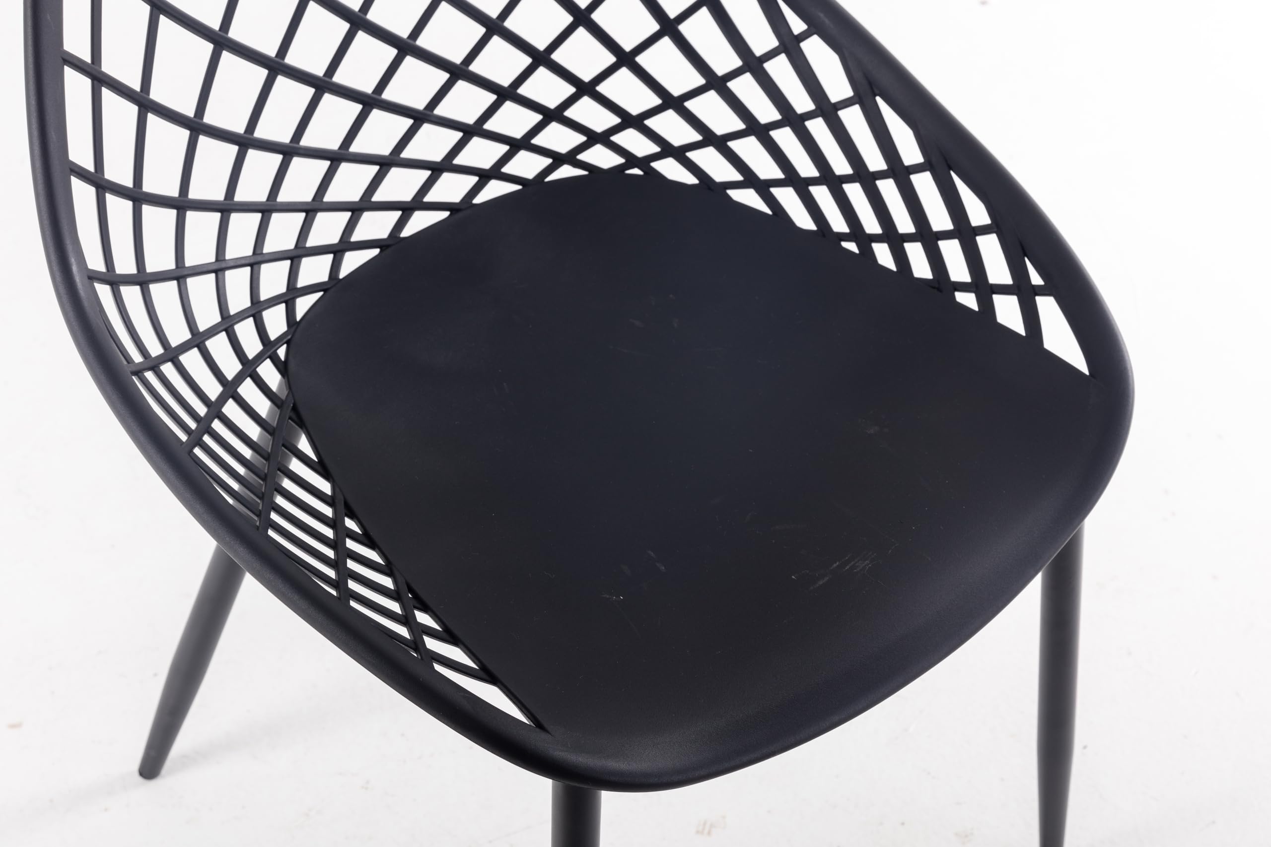 KG KITGARDEN - Pack de 4 Sillas de Polipropileno y Acero para Exterior Jardín Hostelería, 51x54x82 cm, Gris Antracita