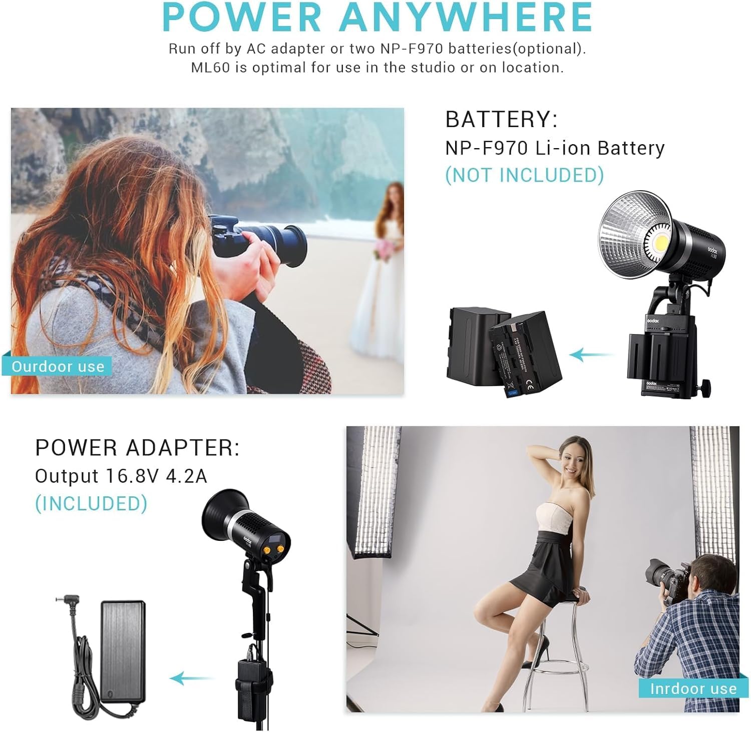Godox ML60ライト Amazon.com: Godox ML60 60W LED Light