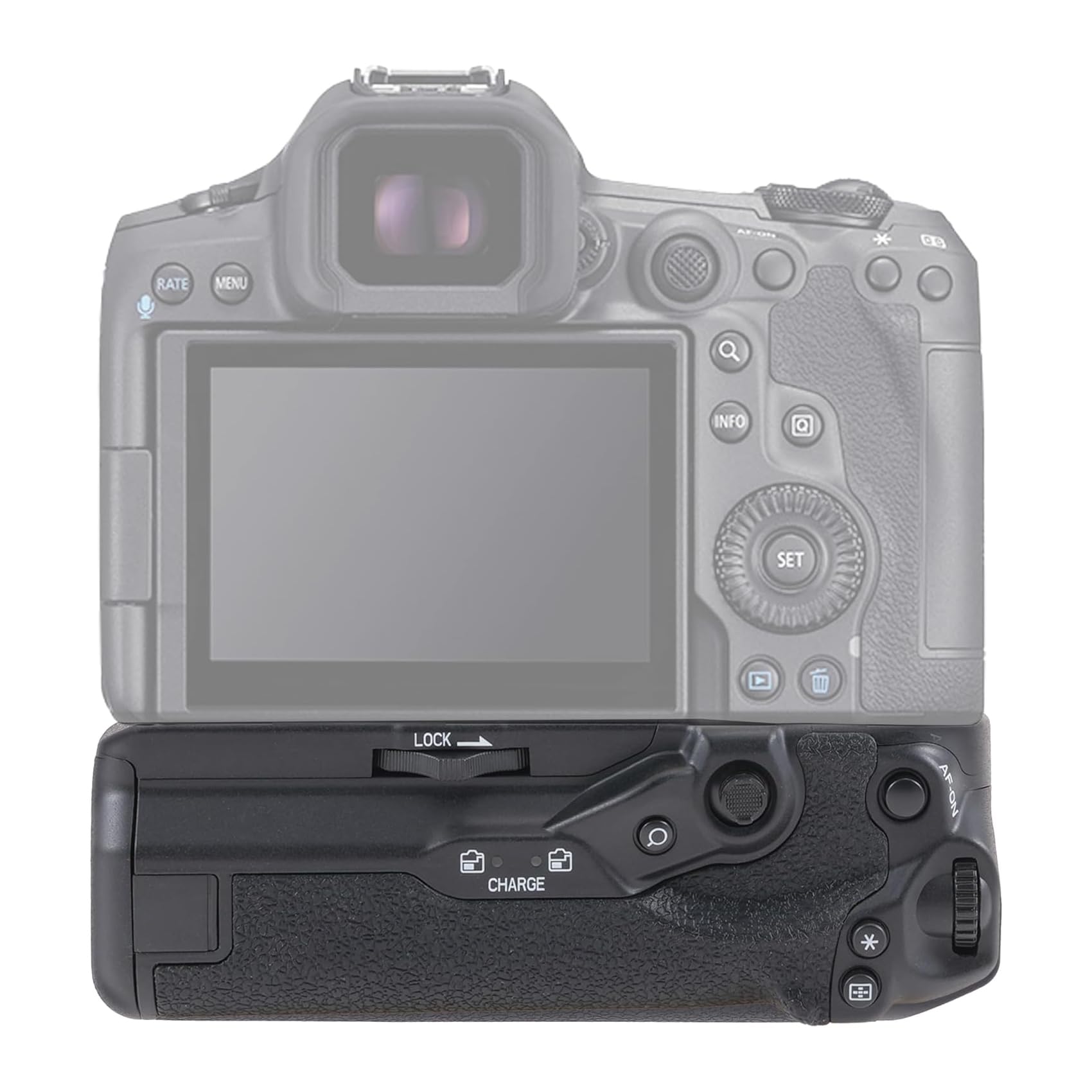 Hersmay BG-R20 Batteriegriff für Canon EOS R5 Mark II /R6 Mark II /R6 Mark III /R5/ R5C/ R6 Kameras, Synchronisation Aller Funktionen, fasst 2 LP-E6P-Akkus