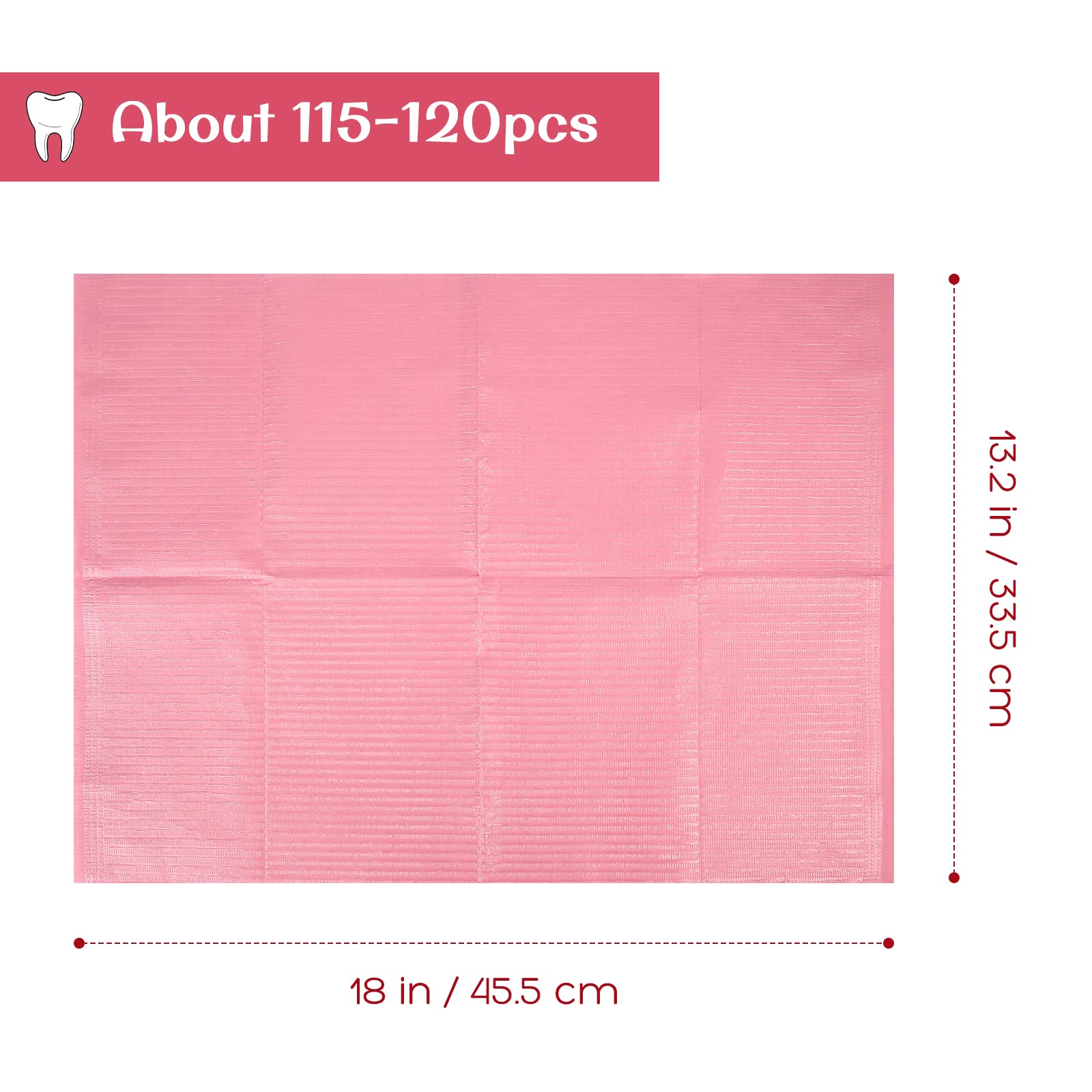 Healifty 125 Stück Dental-Lätzchen, Einwegschürzen für Erwachsene, 45,7 x 33,5 cm, Einweg-Zahnarzt-Lätzchen, 3-lagig, wasserdicht, Tattoo-Lätzchen für Nageltische, Zahnunterlagen, Matten und