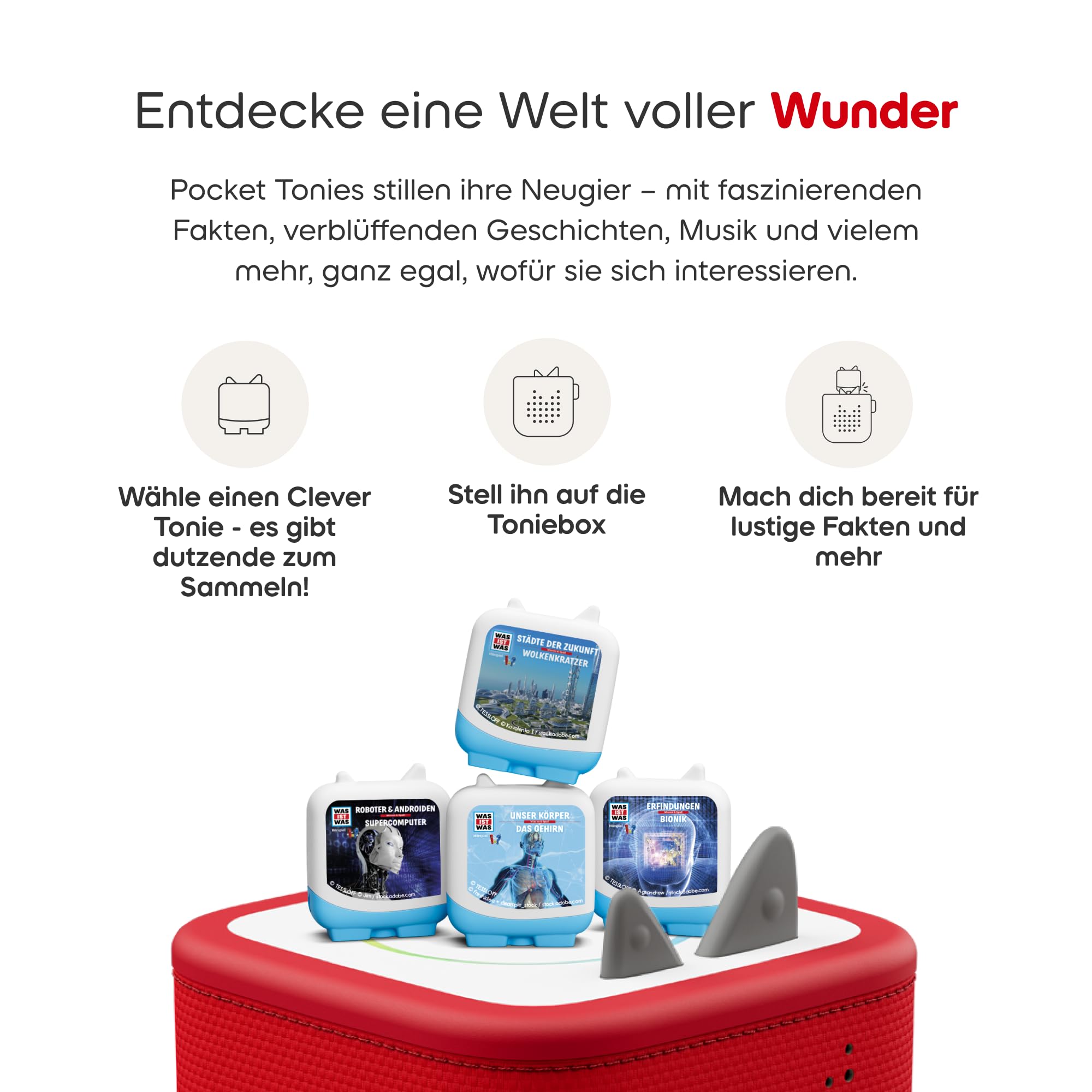 tonies Clever 4er Set was IST was für Deine Toniebox, Wissens-Hörspiel für Kinder ab 6 Jahren, Spielzeit je ca. 70 Minuten