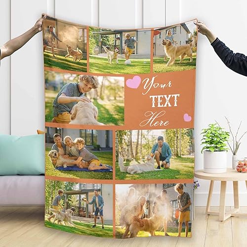 Miniatura 10 de Manta personalizada con fotos, texto, mantas personalizadas para adultos, niños, cumpleaños, bodas, Navidad, Halloween, familia, padre, madre, día