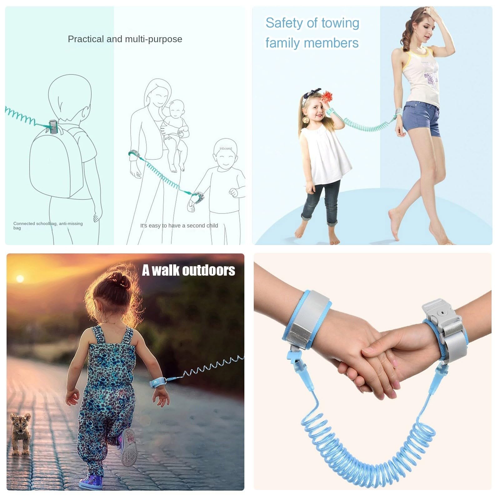 Guinzaglio di Sicurezza per Bambini Imbracatura Anti-Perda Blu