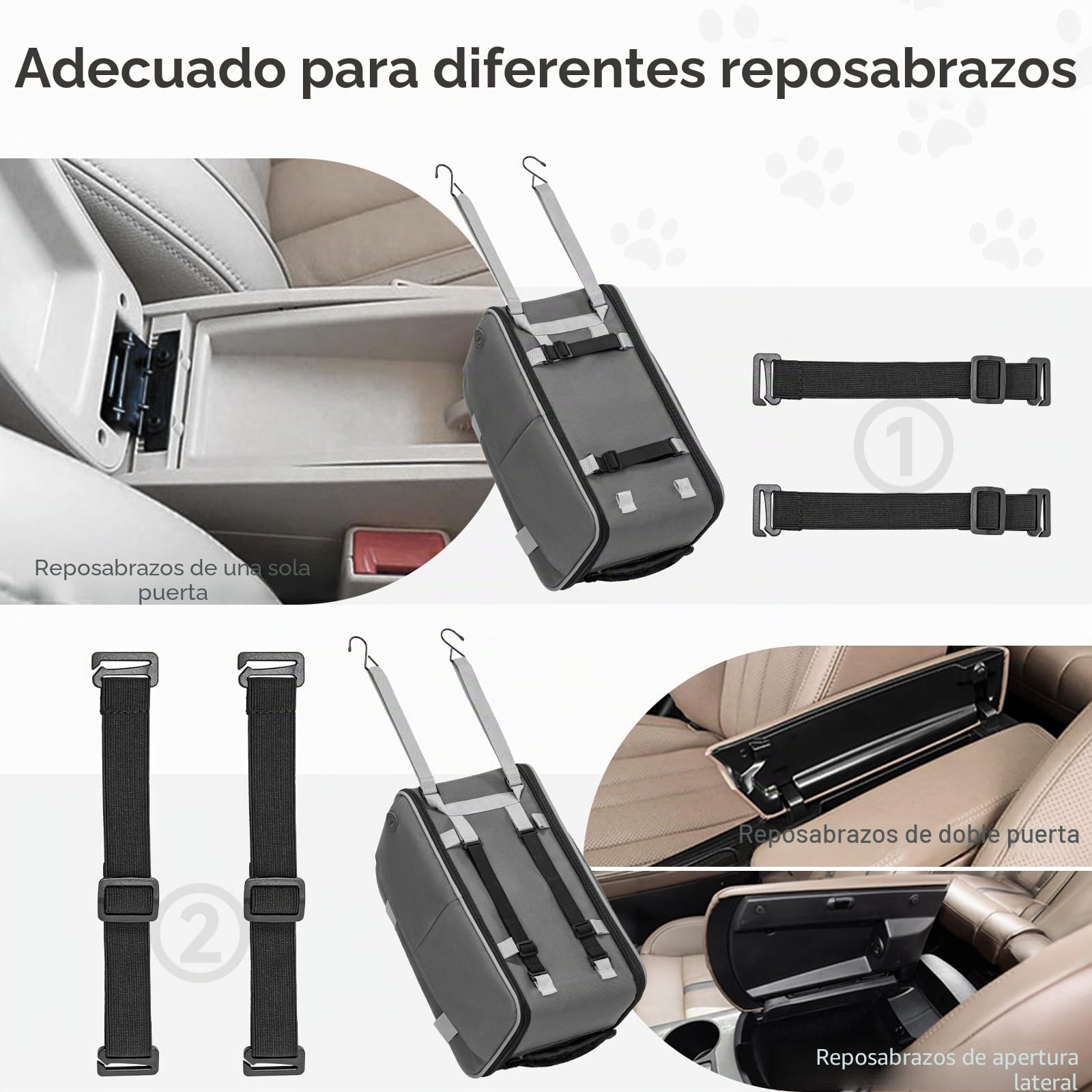 PETSFIT Asiento Coche Perro Pequeño - Multifuncional con Banda de Seguridad, Transportín Perro Coche y Bolsillos