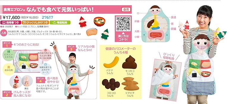Amazon.co.jp: [食育エプロン] なんでも食べて元気いっぱい！ 排泄