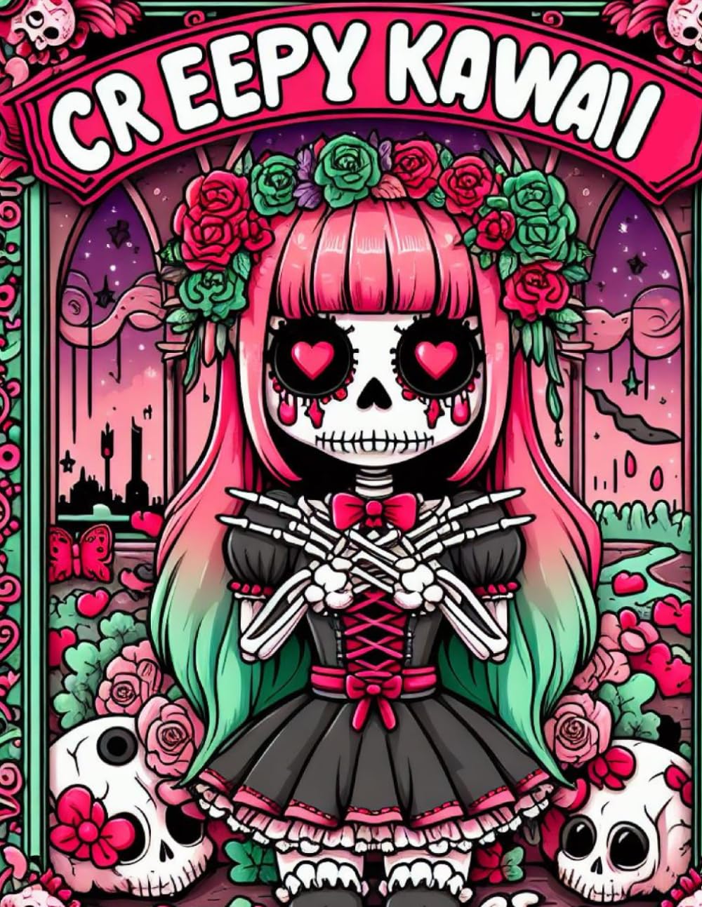 Creepy Kawaii Pastel Goth Coloring Book: best Cute Horror Spooky Gothic Coloring Pages: Pastel Goth Coloring Series