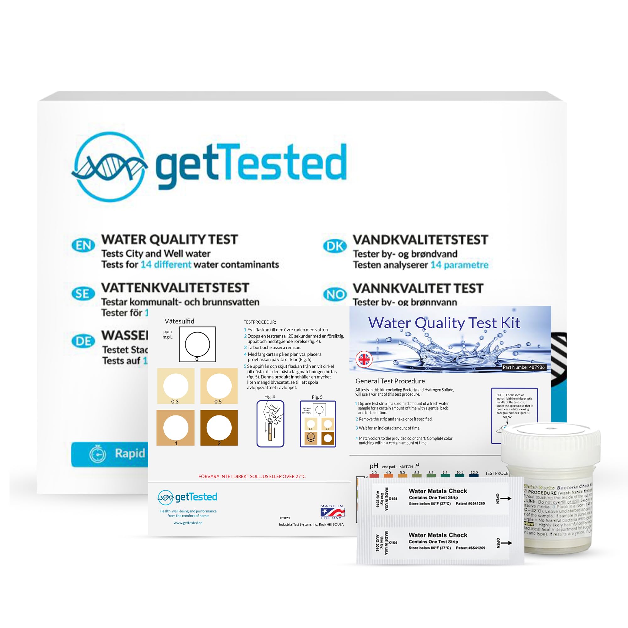GetTested Wasserqualitätstest-Set Wasserqualität zuhause – 15+ Parameter-Ergebnisse in Minuten