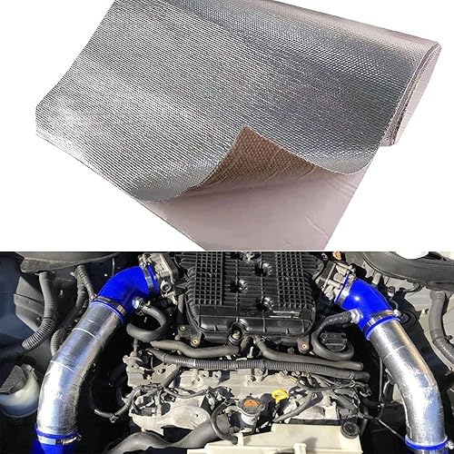 12" X 24" Manta de Escudo Térmico Aluminizada, Barrera Térmica con Adhesivo, Manta Térmica, Material Reflectante de Aislamiento de Fibra de Vidrio,