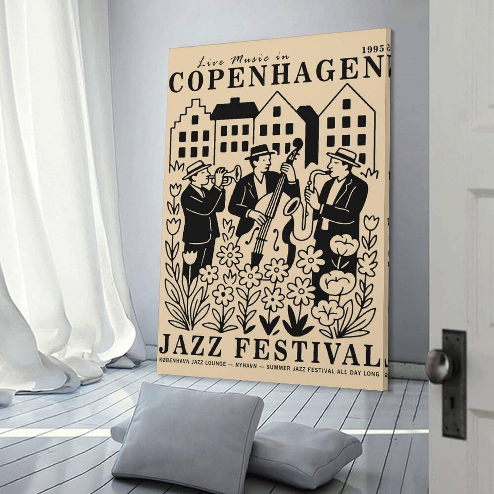 Junmoney Copenhagen Jazz Festival Canvas Wall Decor 20x30inch(50x75cm), for Lounge, Bedroom Or Personal Spaces, A Wall Art Gift for Fresh Interiors