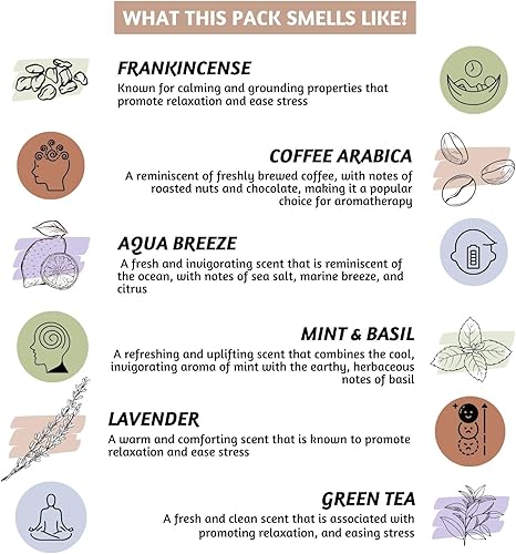 Miniatura 4 de Folkulture Conos de incienso de reflujo para cascada, juego de 6 conos de incienso en cascada perfumados  incienso, café arábica, brisa de agua,