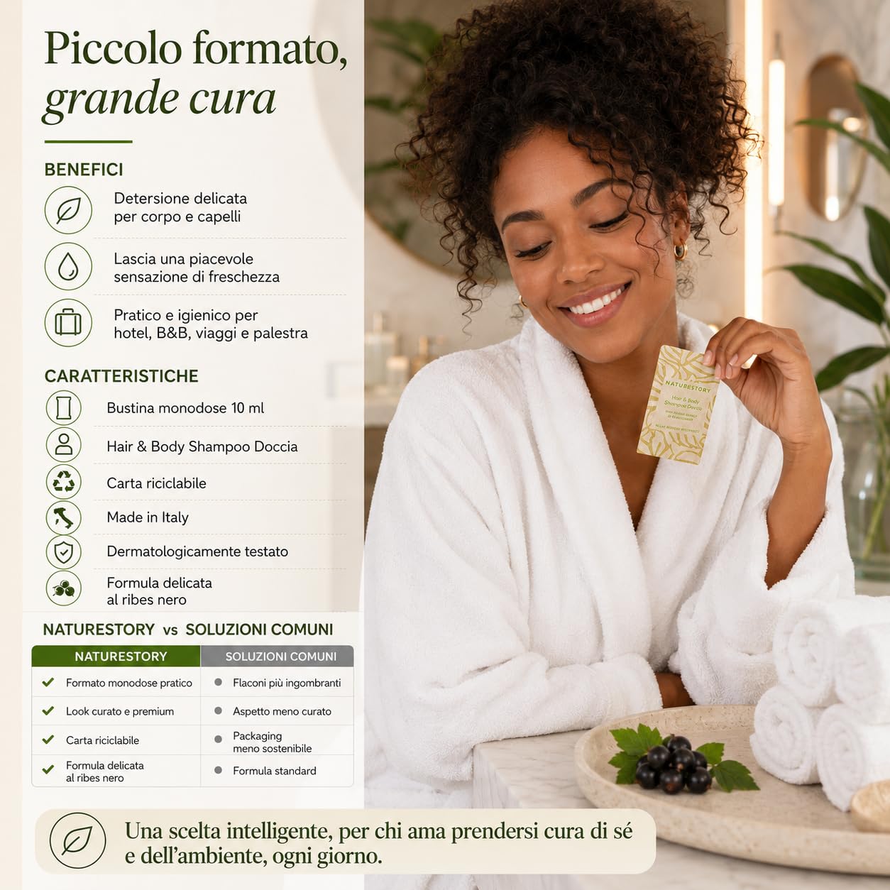 MAQA 600uds Champú de ducha Hotel sobres 10 ml, champú de ducha monodosis línea cortesía para B&B, champú de baño gel de ducha desechable