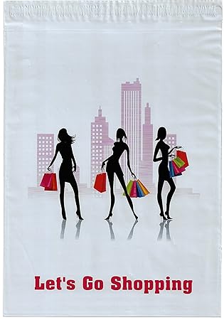10x13 Bags Poly Mailer Envelopes Bag (1000) Lets Go Shopping Pink Designer Fashion Poly Mailers Shipping Envelopes Boutique Custom Bags By ValueMailers ?