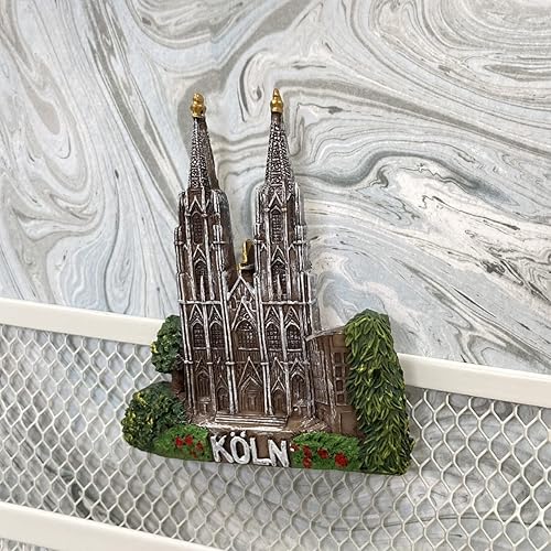 Miniatura 5 de A-ONE Imán de nevera 3D de la catedral de Colonia, Köln Alemania, 1 unidad+Gran Escudo de la Iglesia de San Martín, parche militar decorativo, 1