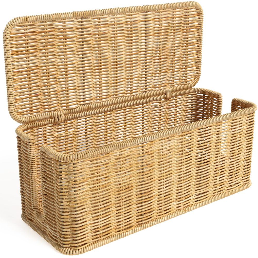 Boîte de rangement pour câbles tressée à la main aspect rotin