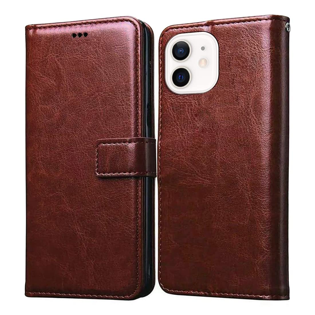 Amazon Brand - Solimo Flip Leather Mobile Cover (Soft & Flexible Back case) for Apple iPhone 12/12 Pro (Brown) (B08PFTMHCH) Amazon Price History, Amazon Price Tracker